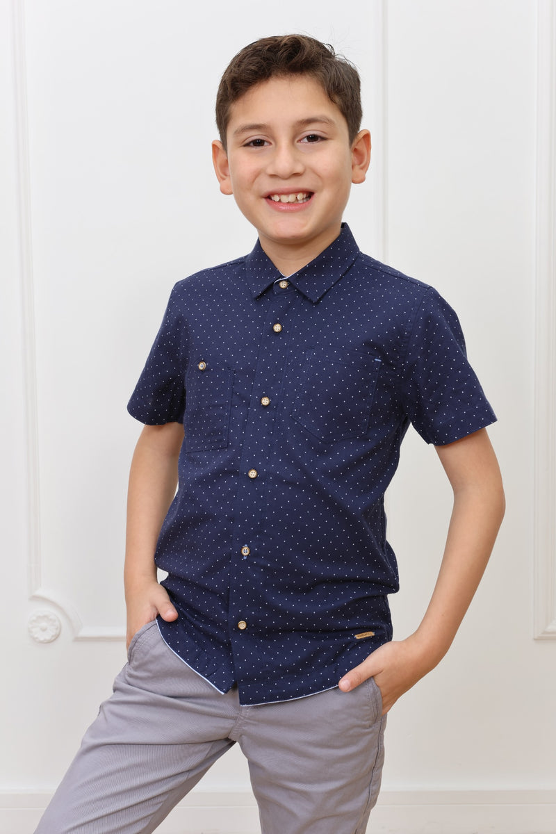 Camisa estampado Zahid manga corta Slim