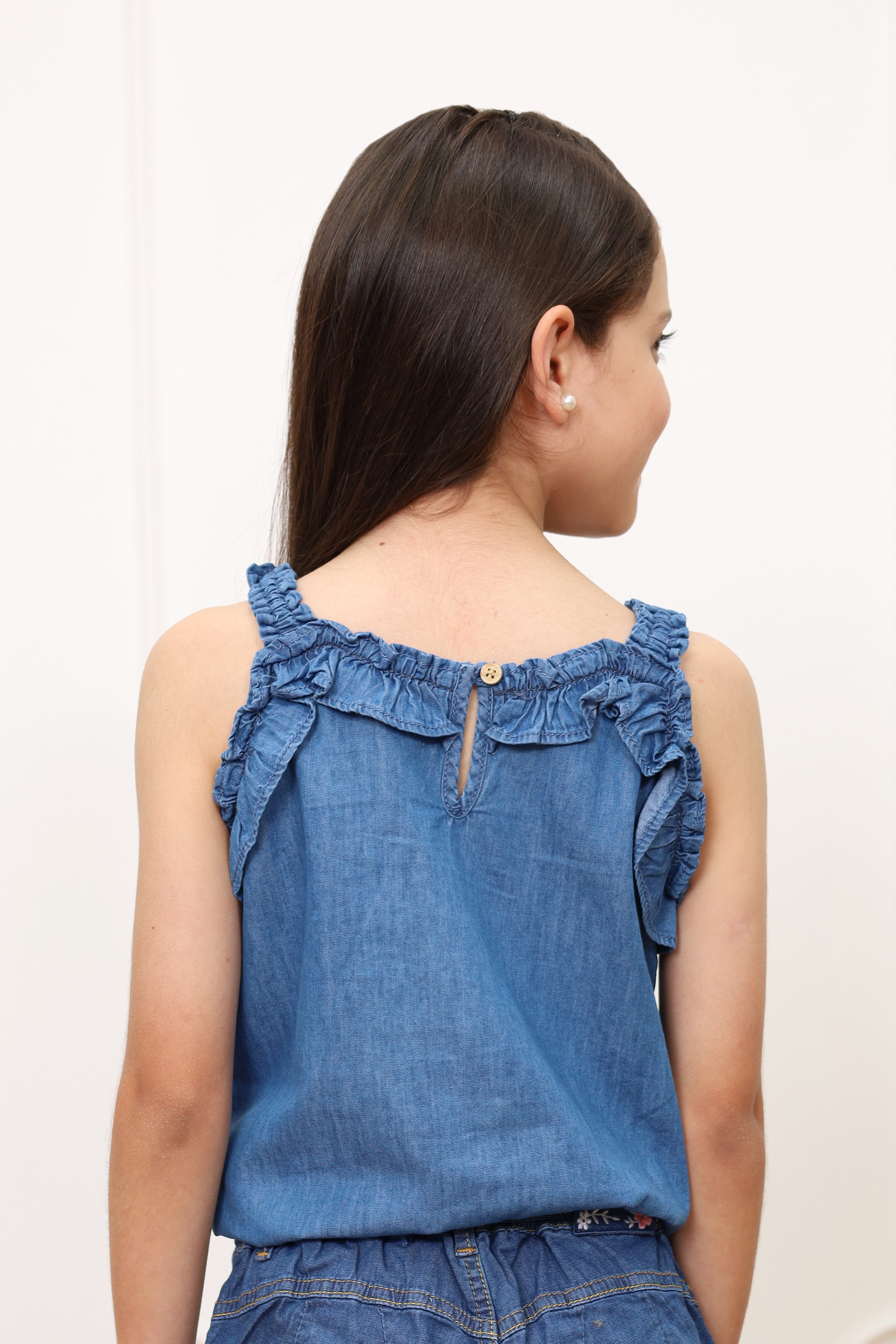 Blusa denim Darlyn con tirantes