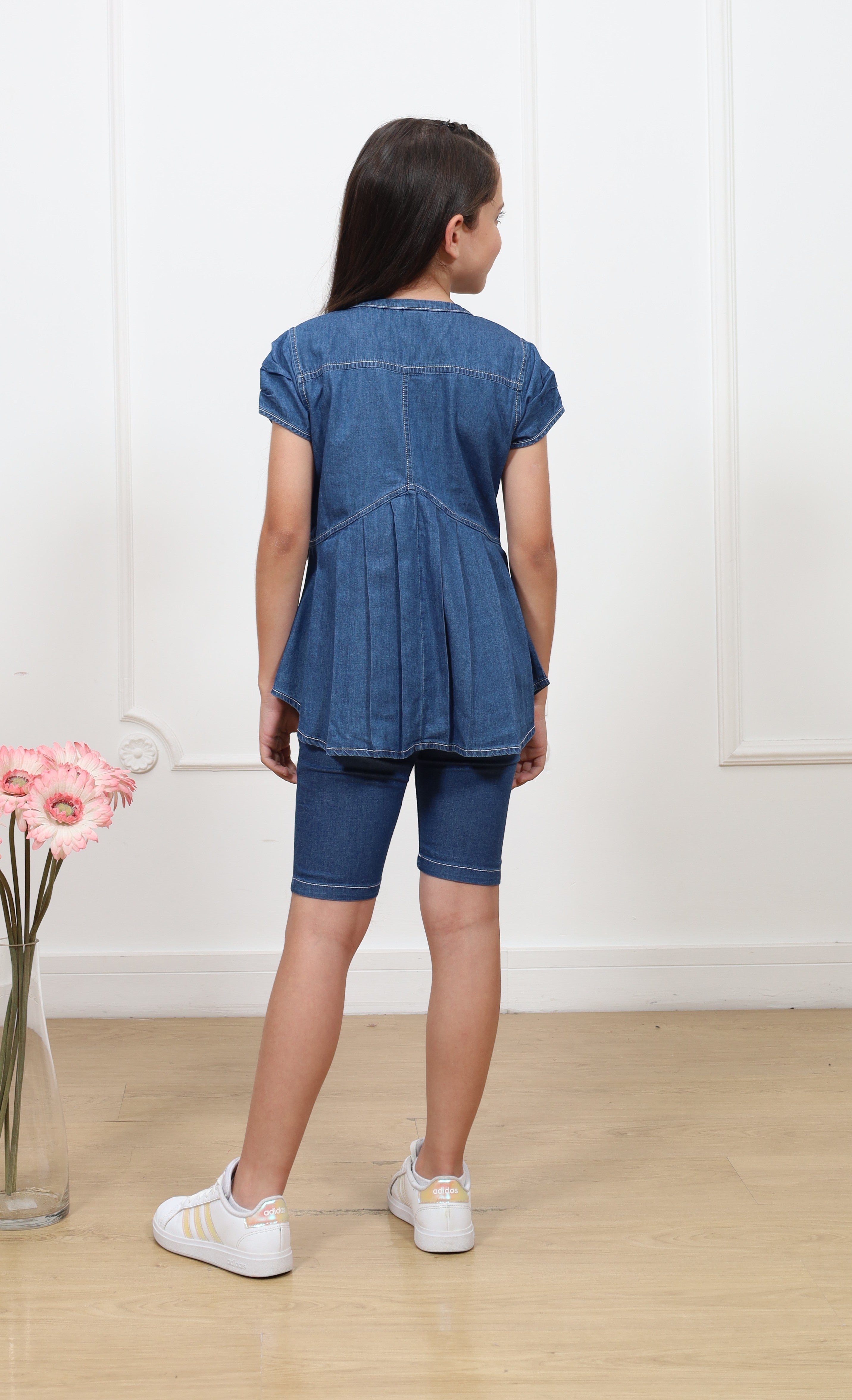 Blusa denim Dora manga corta