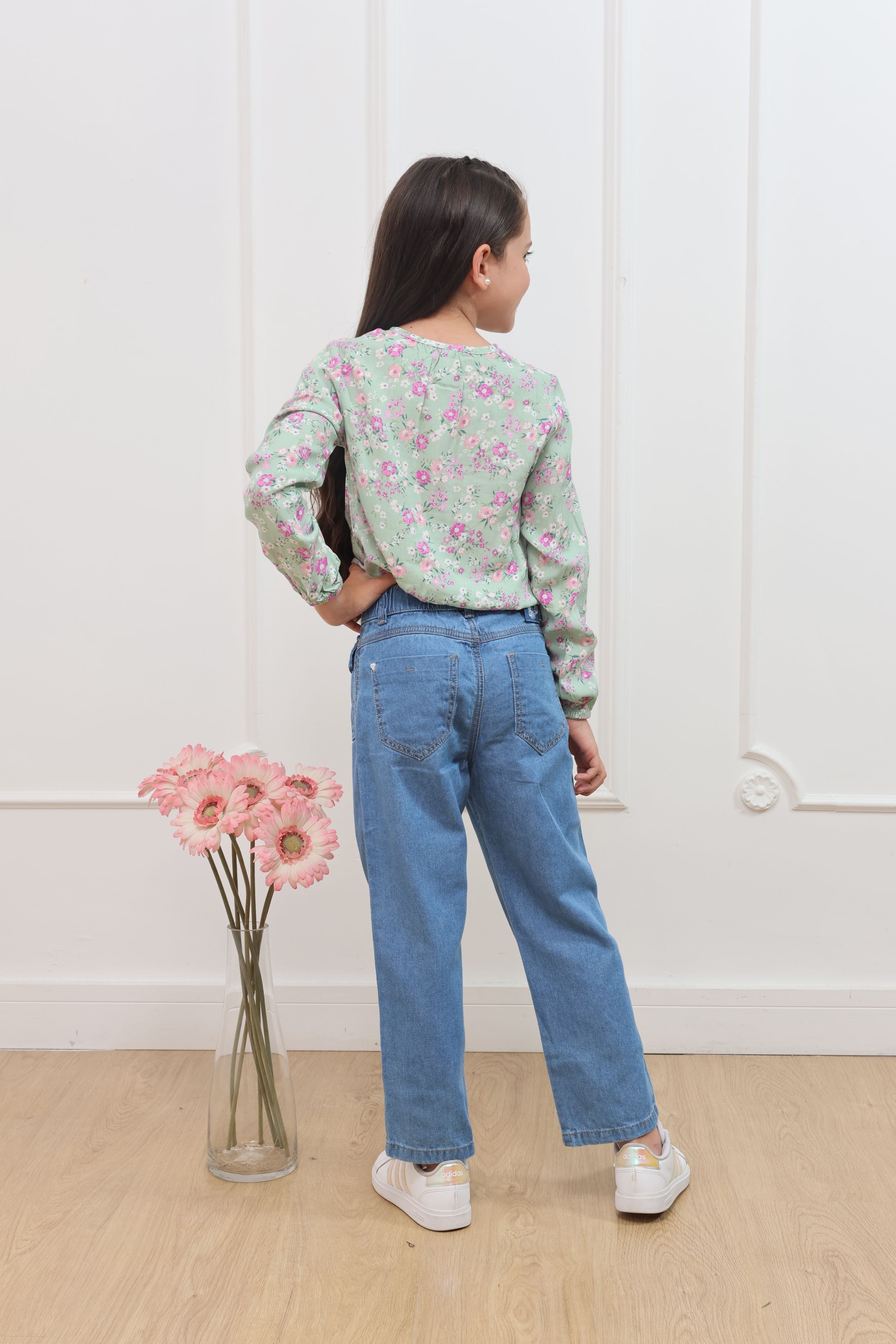 Blusa chalis estampado Karol manga larga