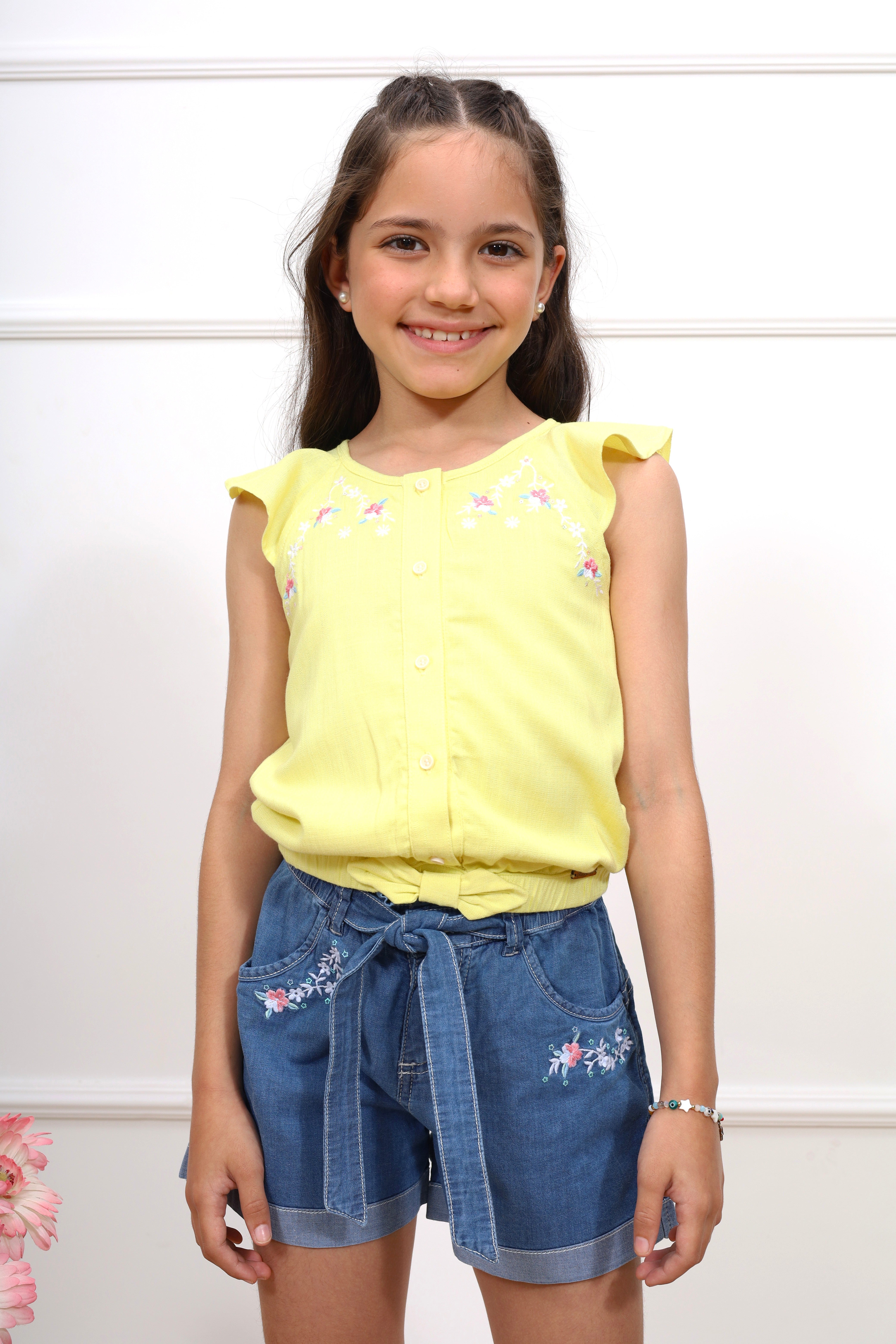 Blusa lino Kathia manga corta
