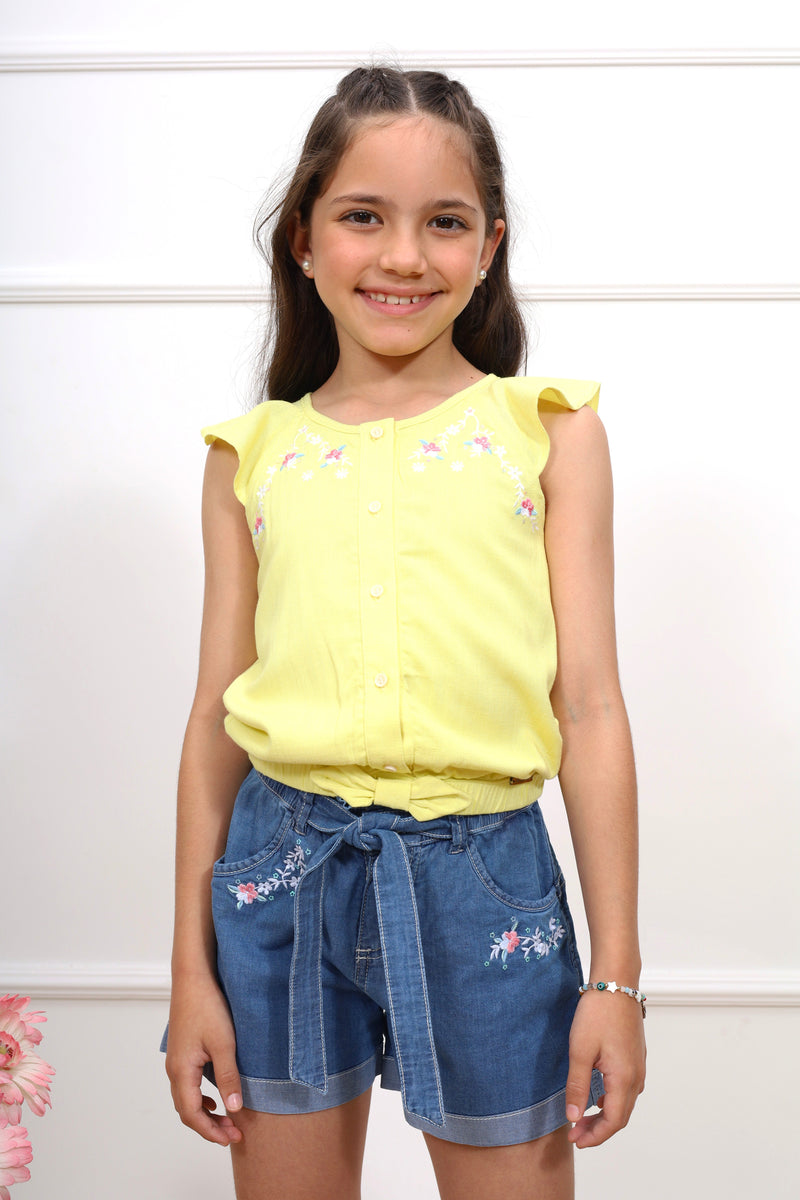 Blusa lino Kathia manga corta