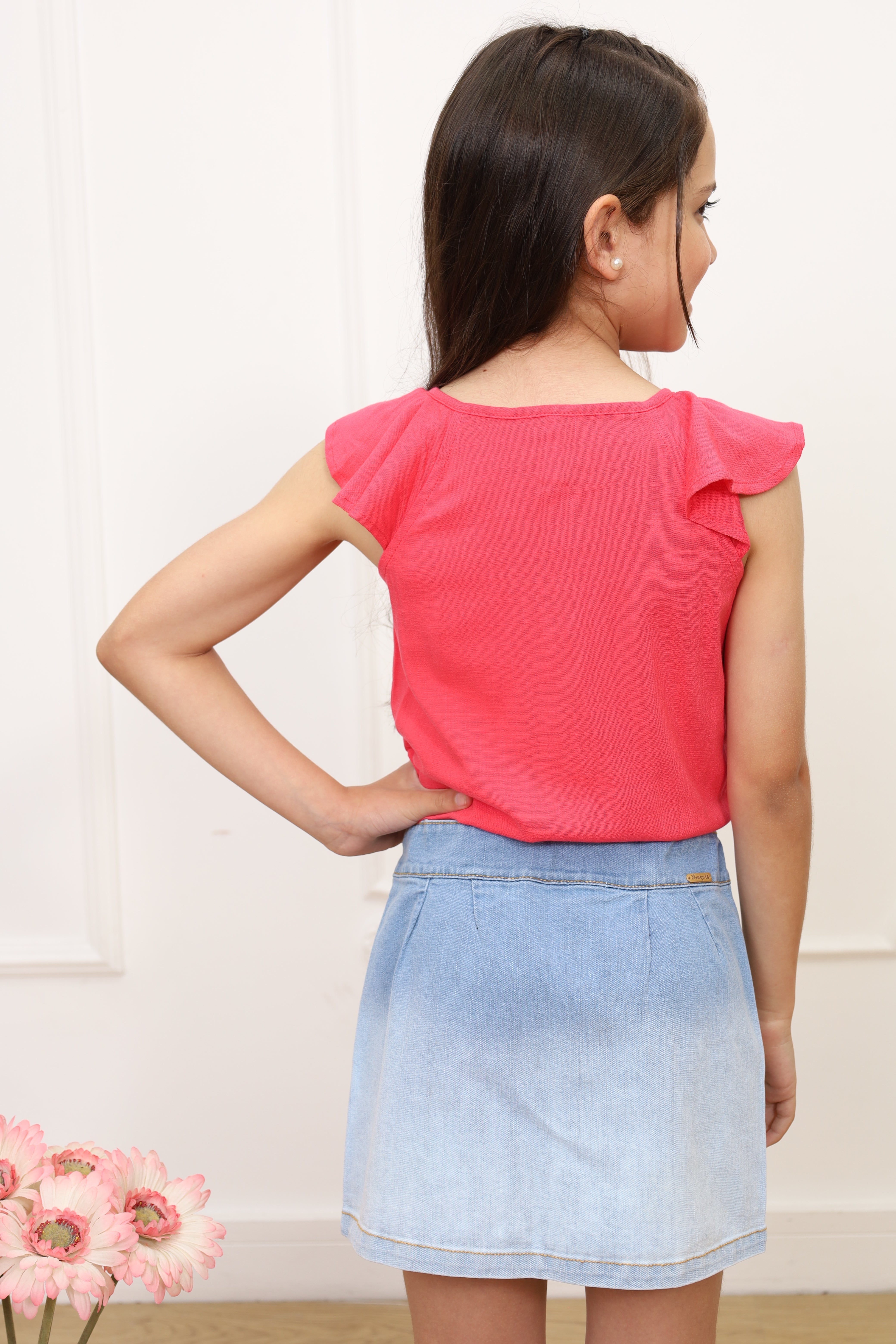 Blusa lino Kathia manga corta