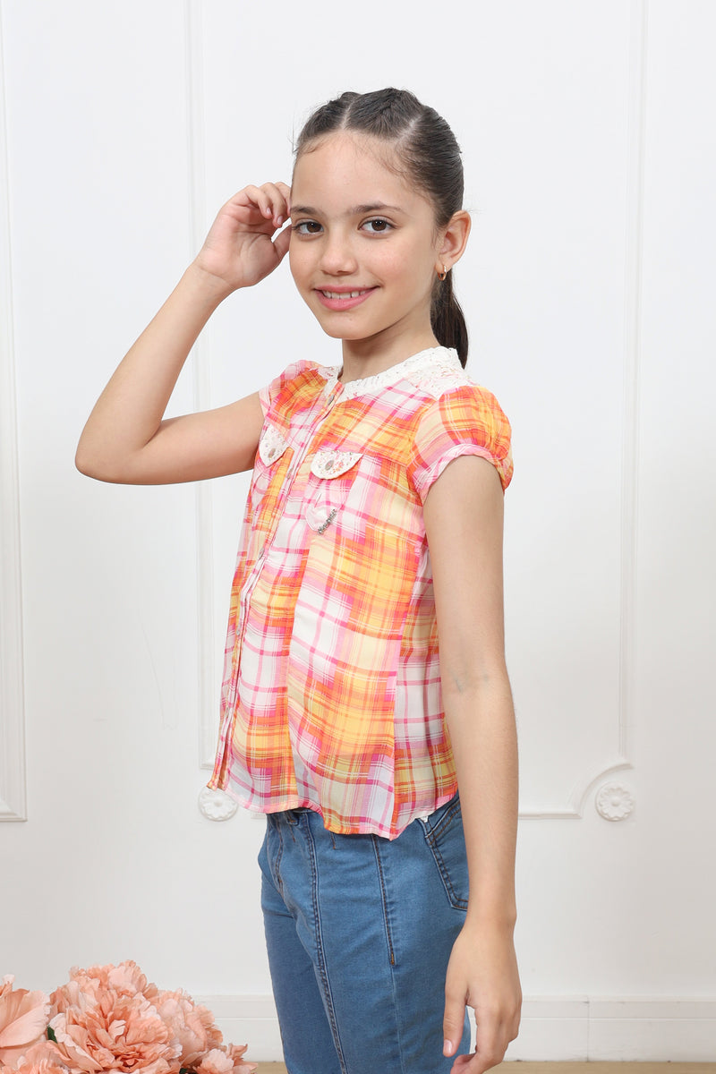 Blusa estampado Margarita manga corta