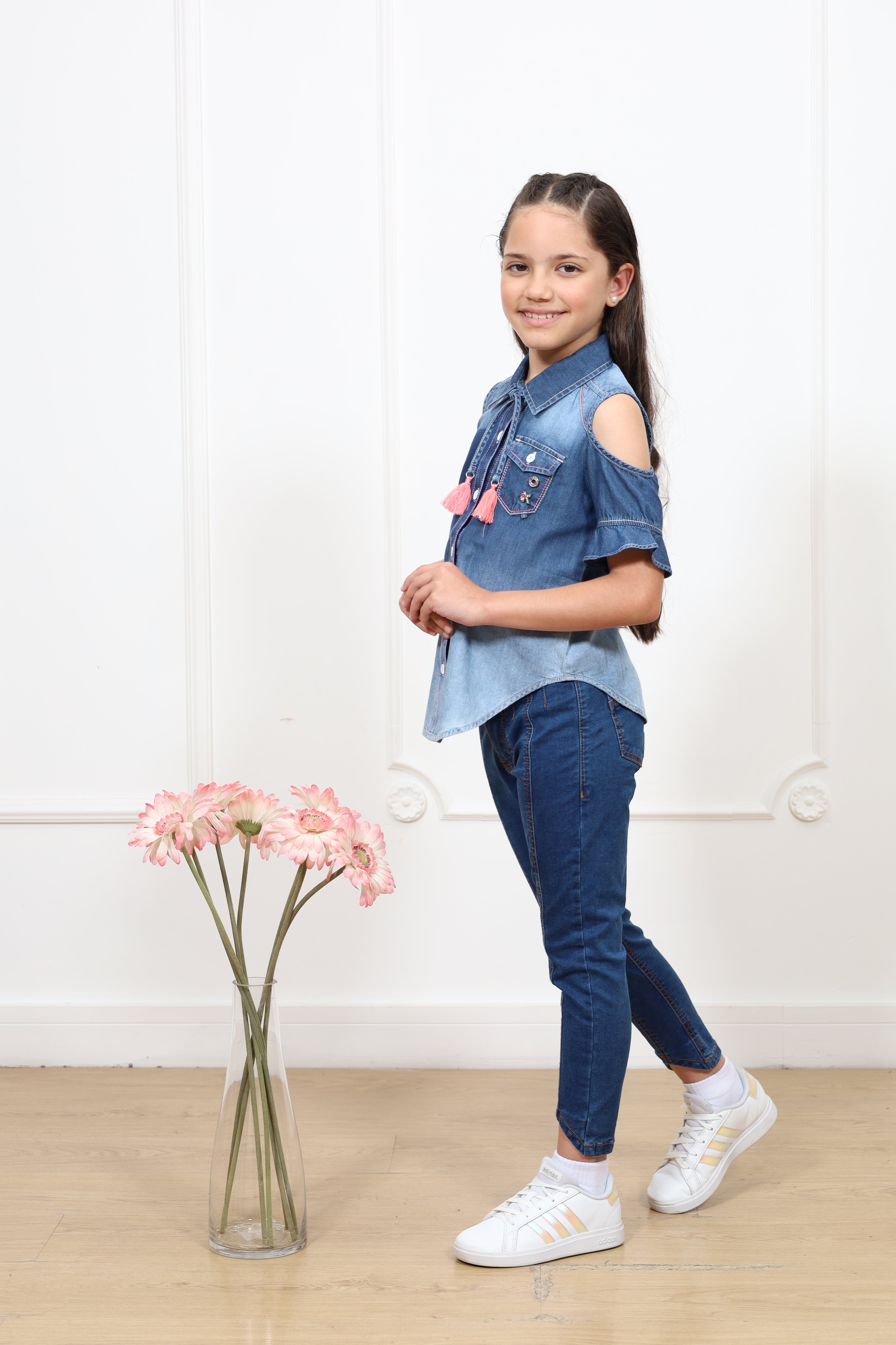 Blusa denim Rita manga corta