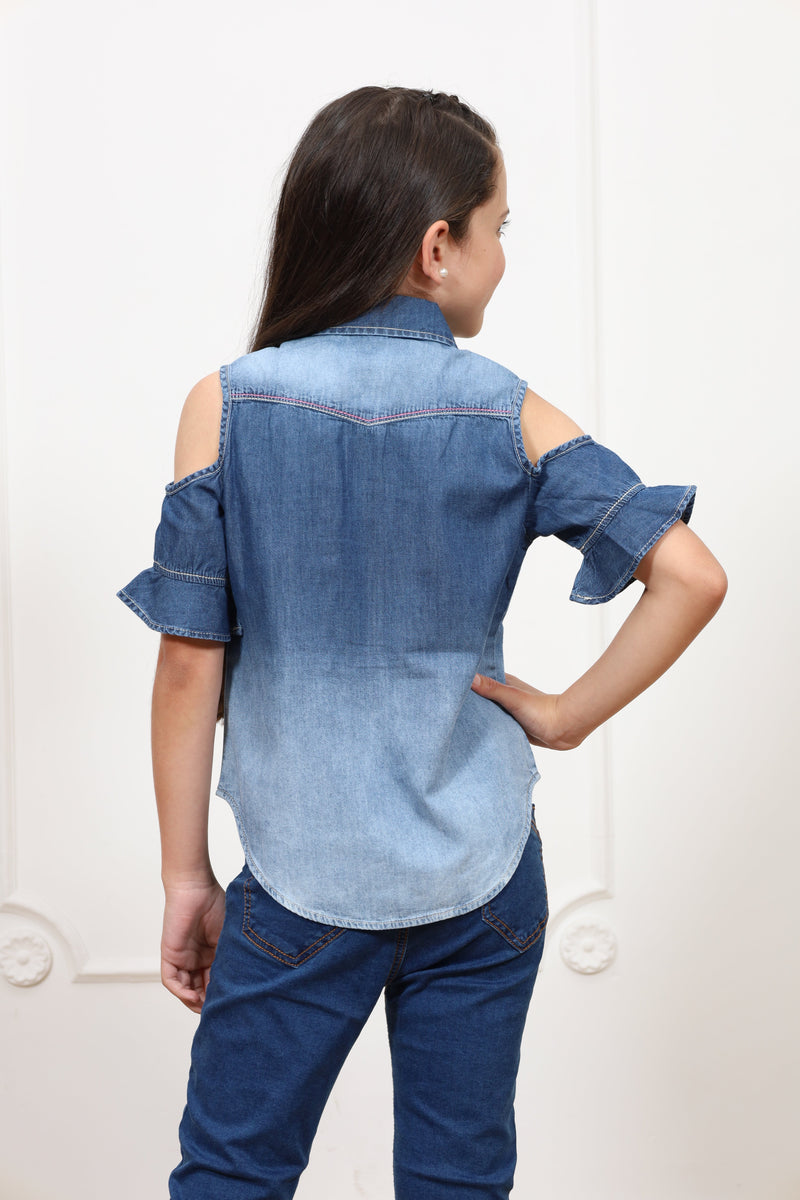 Blusa denim Rita manga corta