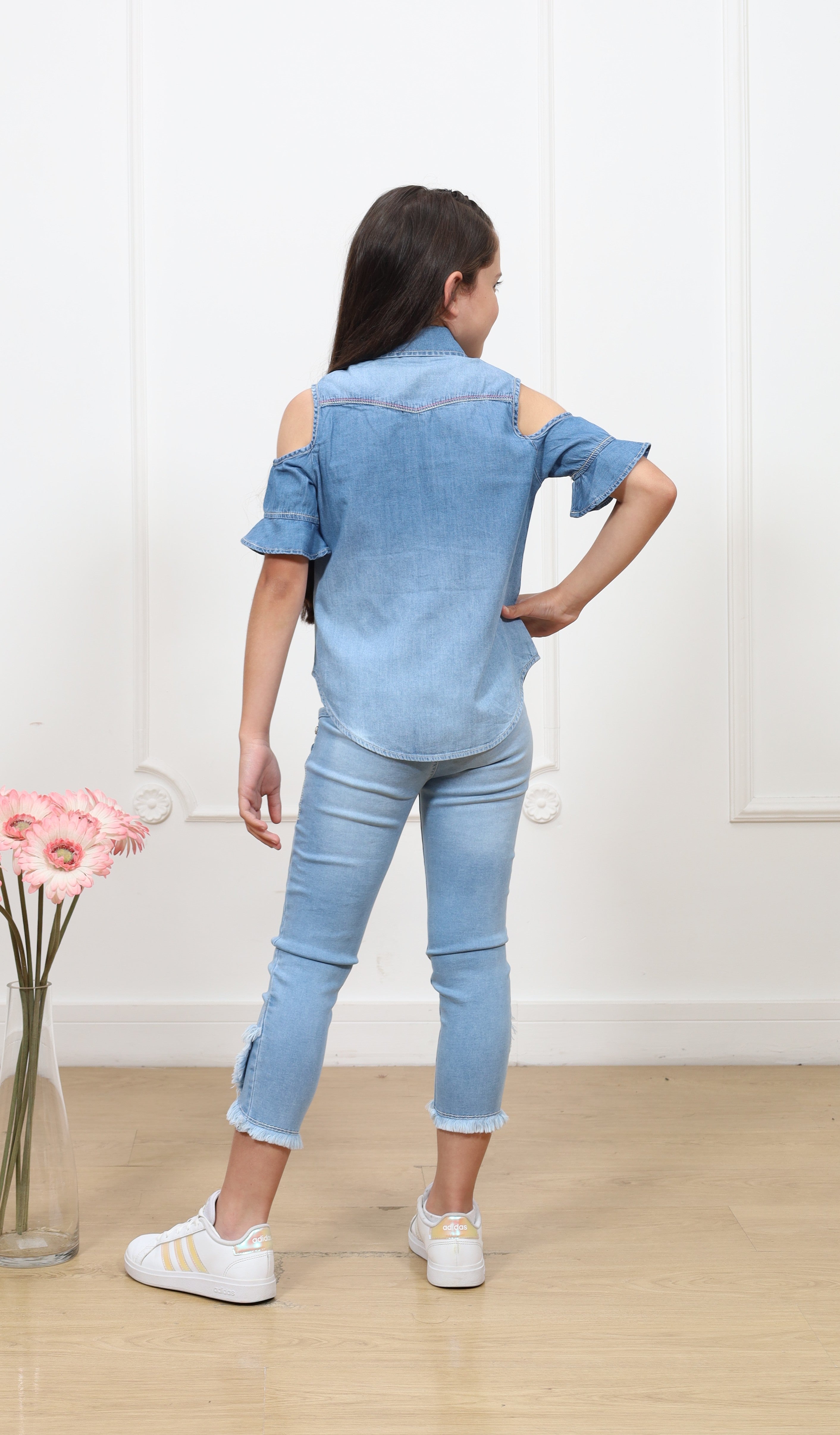 Blusa denim Rita manga corta