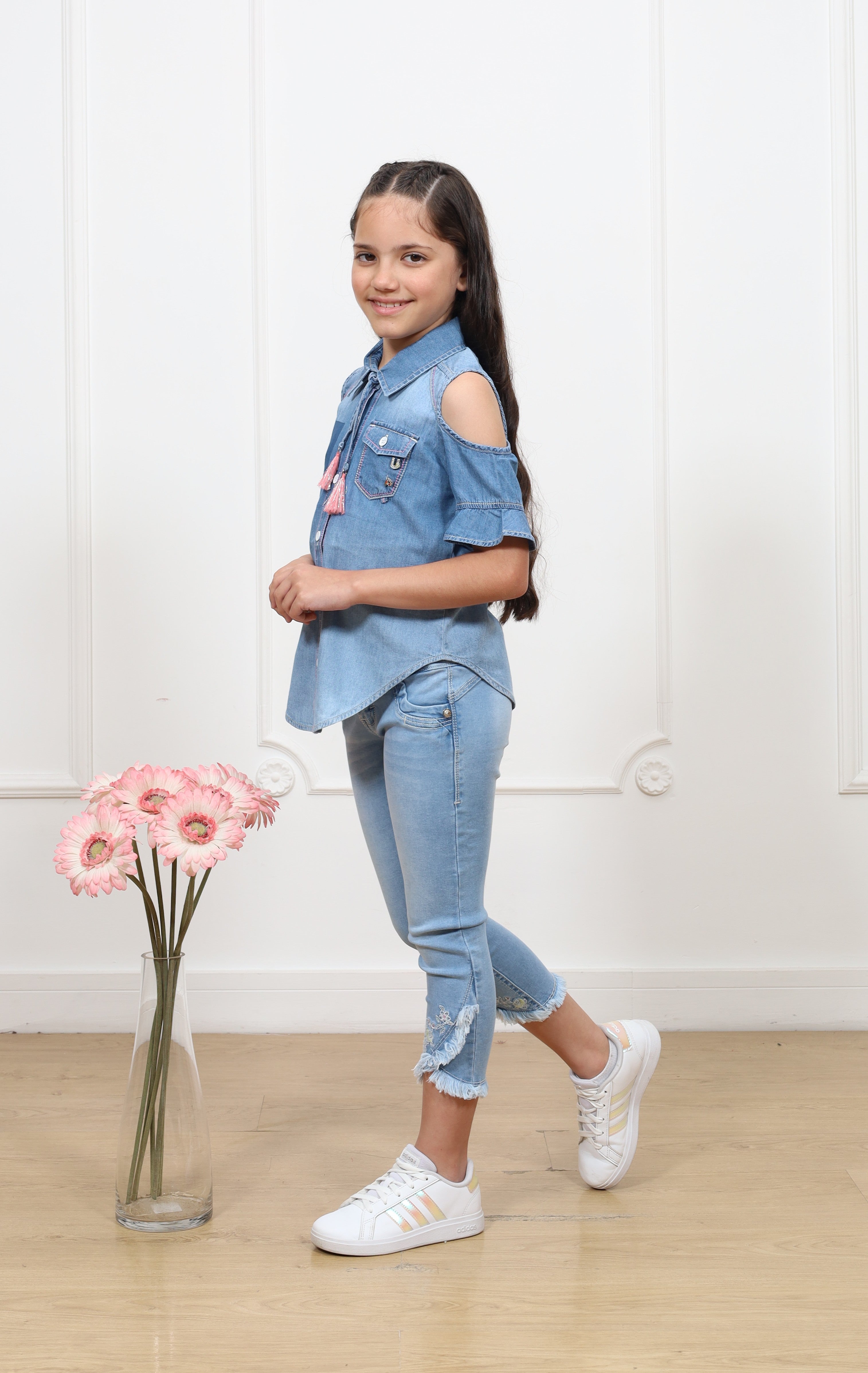 Blusa denim Rita manga corta