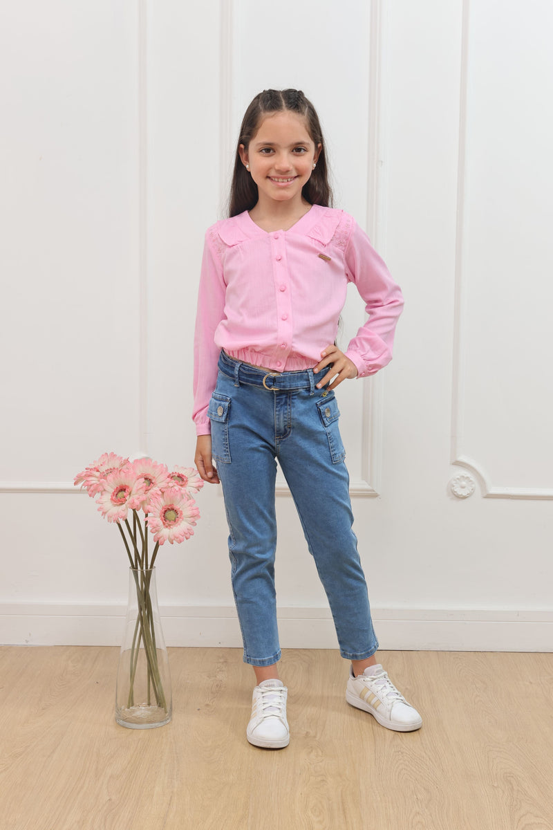 Blusa linoTephy manga larga