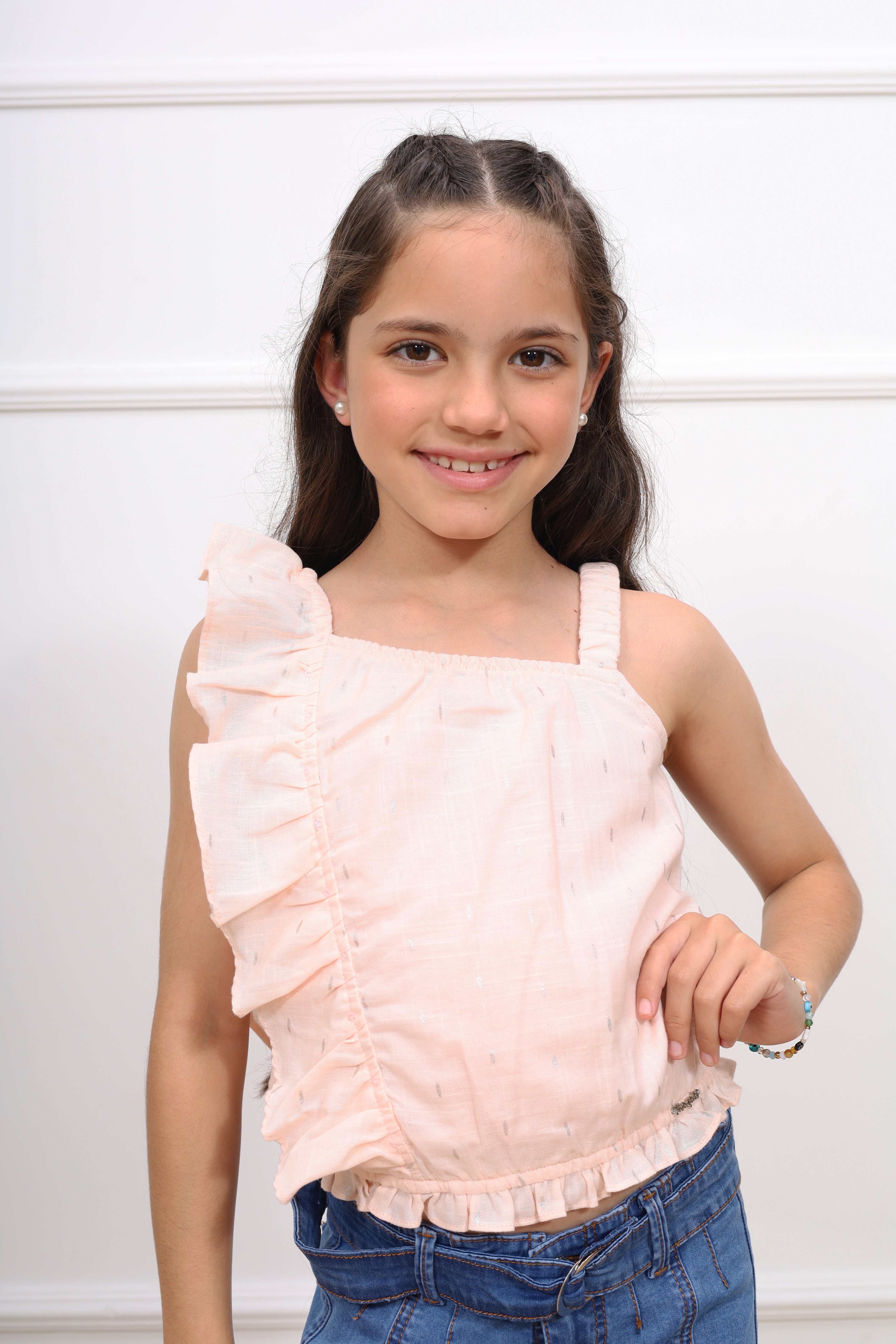 Blusa top lino Karmin manga cero