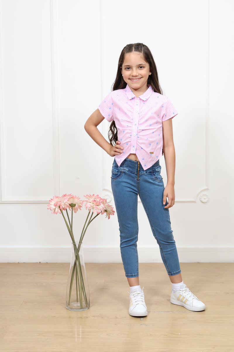 Blusa top estampado Rossy manga corta