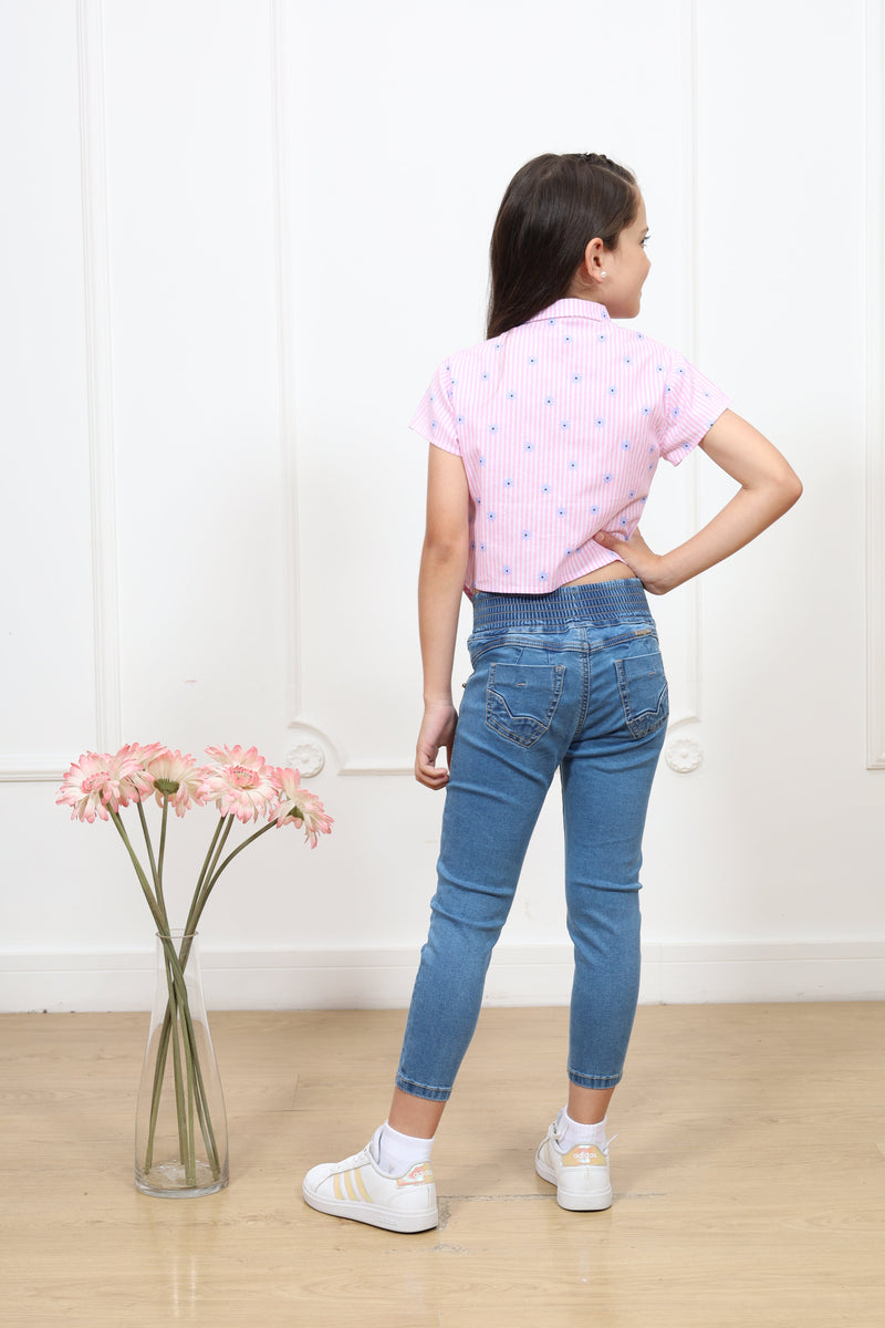 Blusa top estampado Rossy manga corta