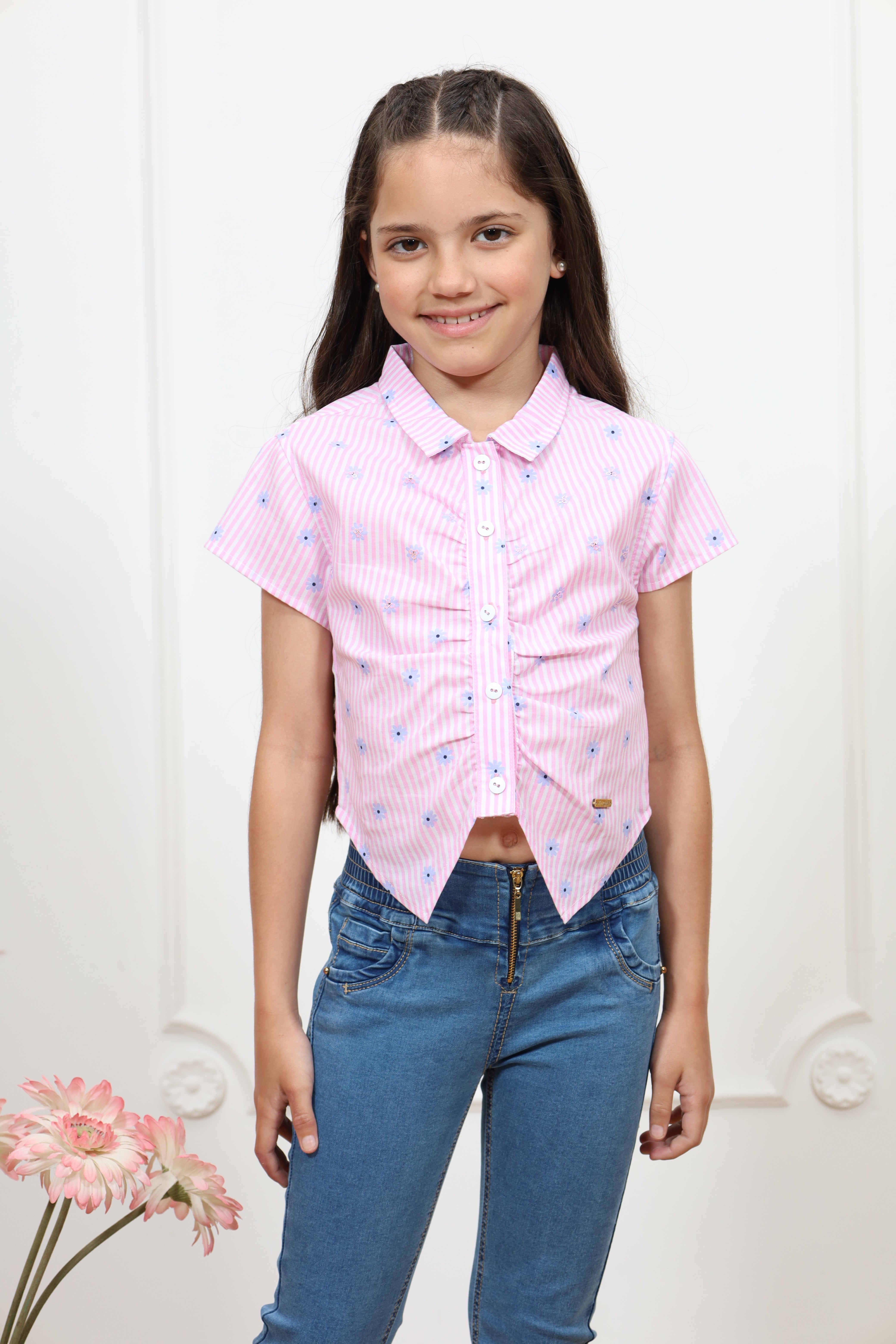 Blusa top estampado Rossy manga corta