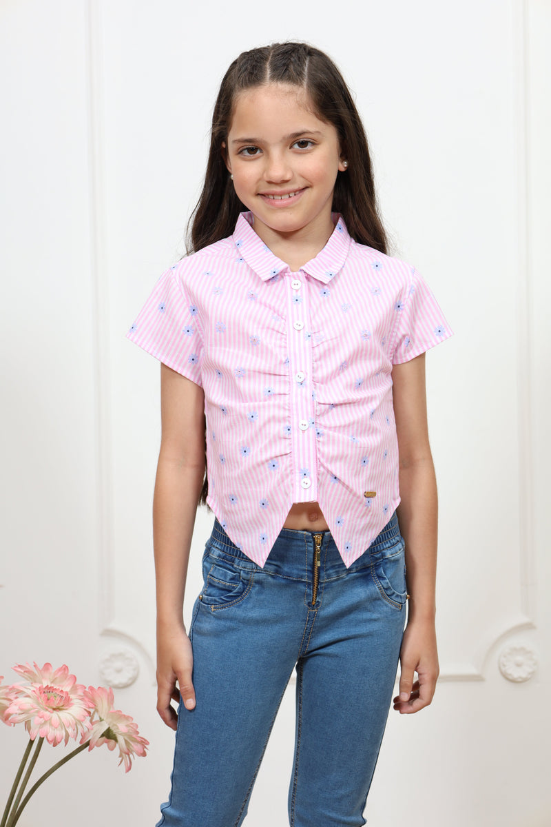Blusa top estampado Rossy manga corta