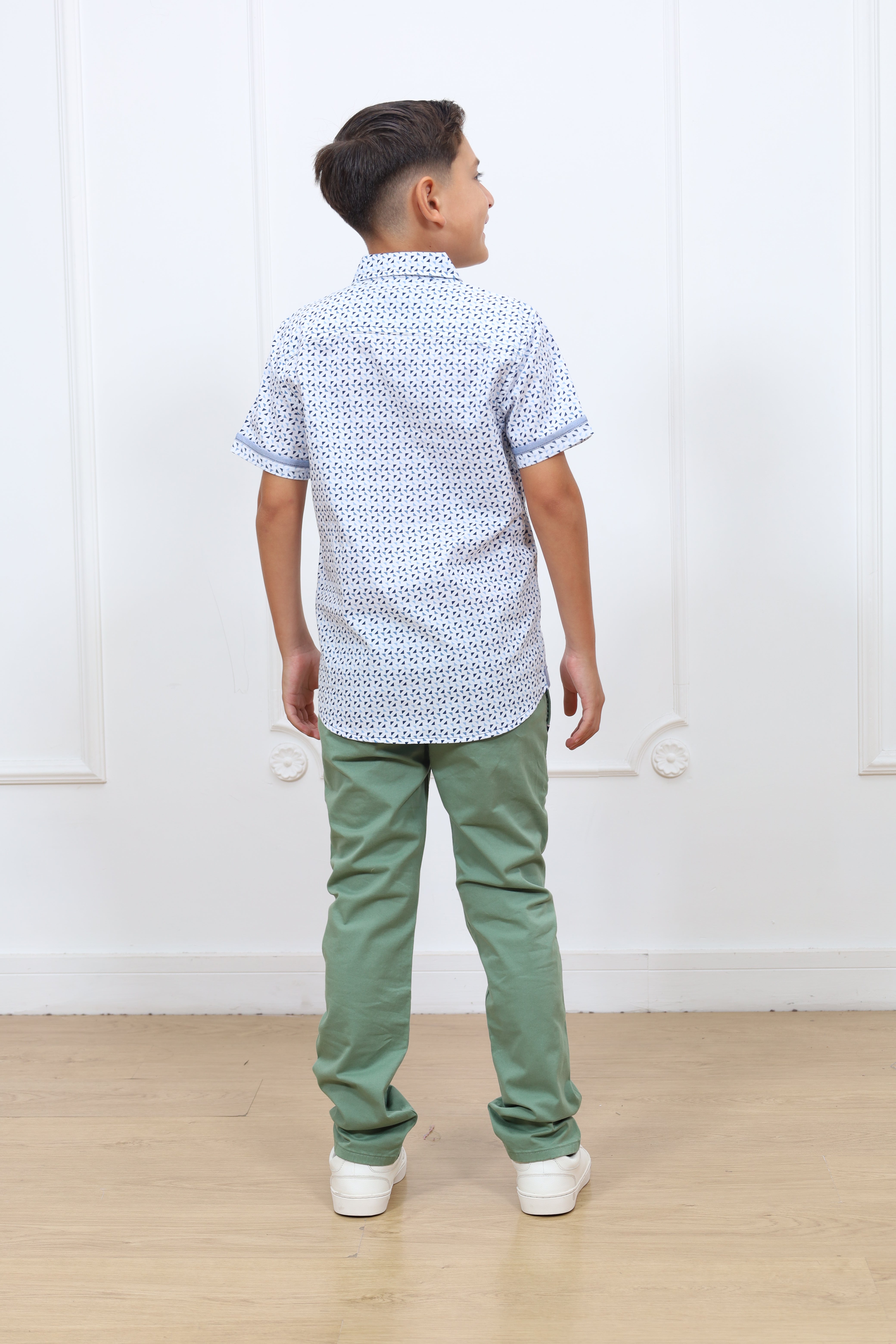 Camisa estampado Adams manga corta Slim