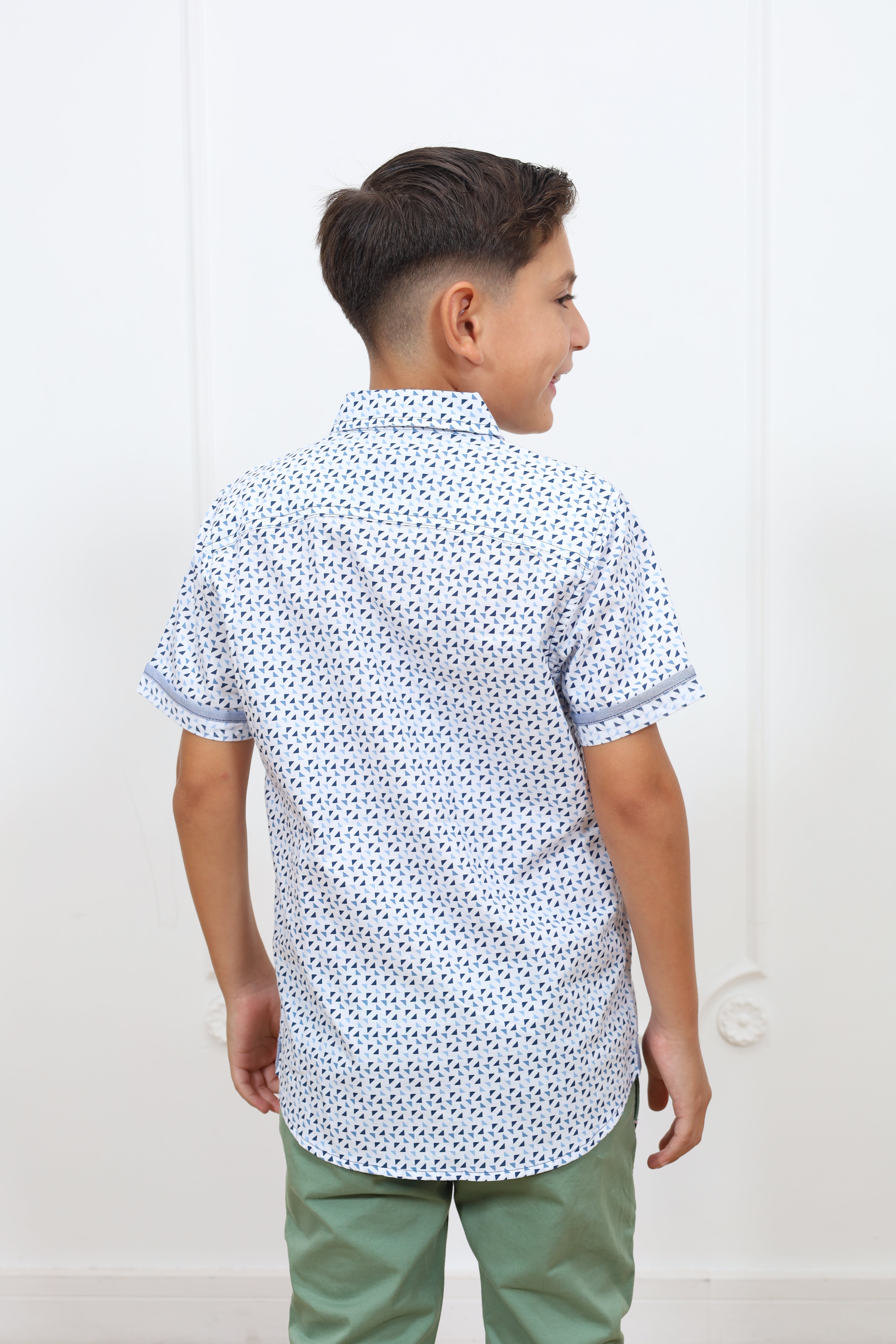 Camisa estampado Adams manga corta Slim