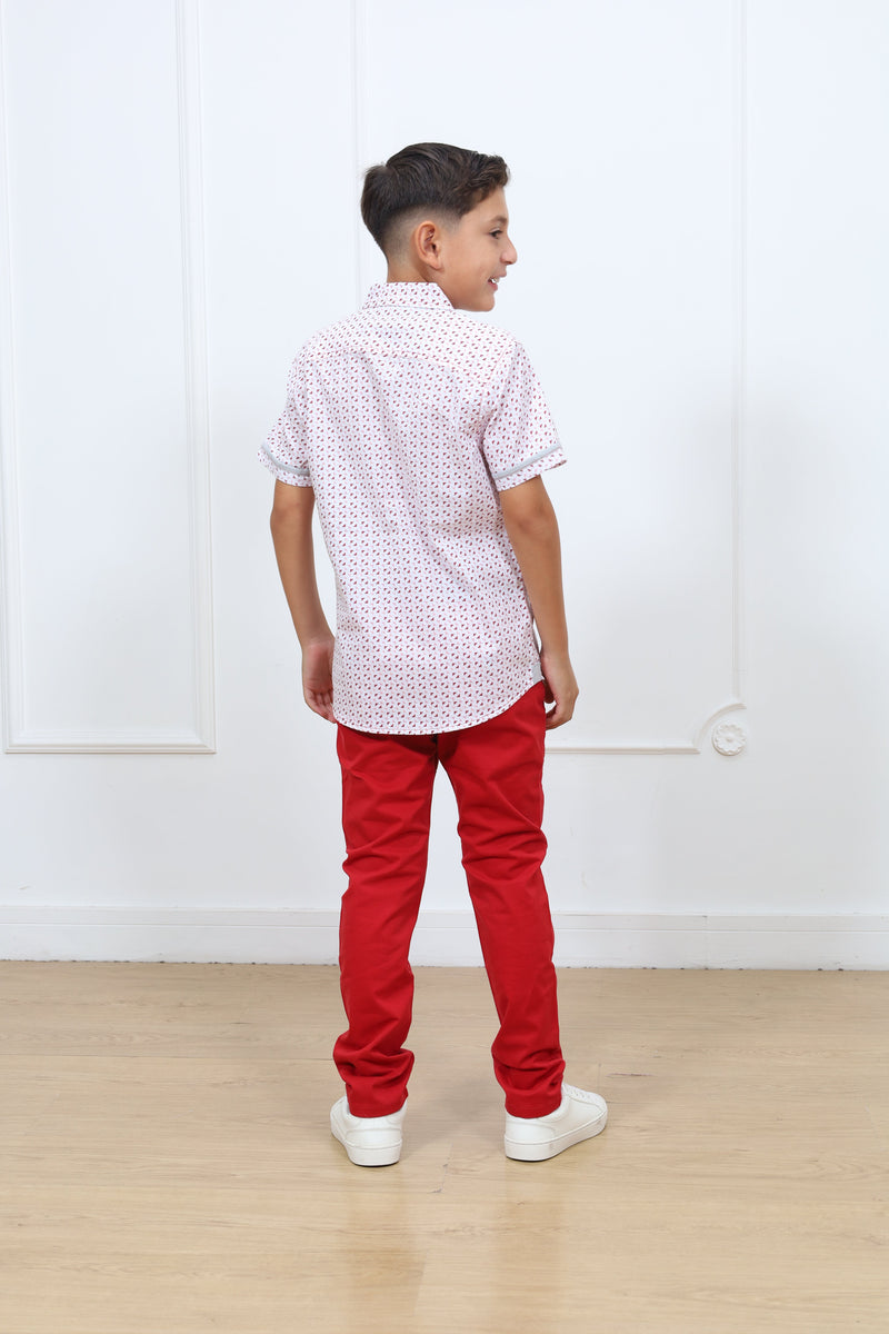 Camisa estampado Adams manga corta Slim
