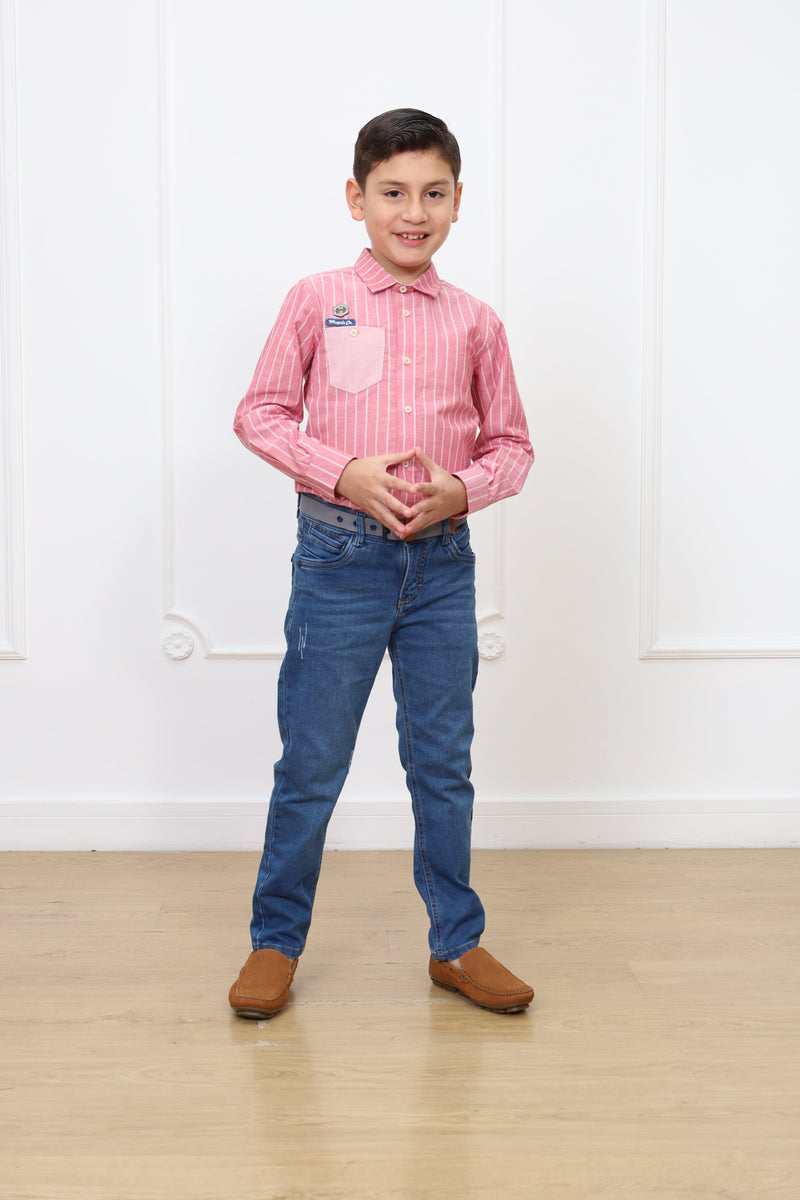 Camisa estampado Adams manga larga Slim