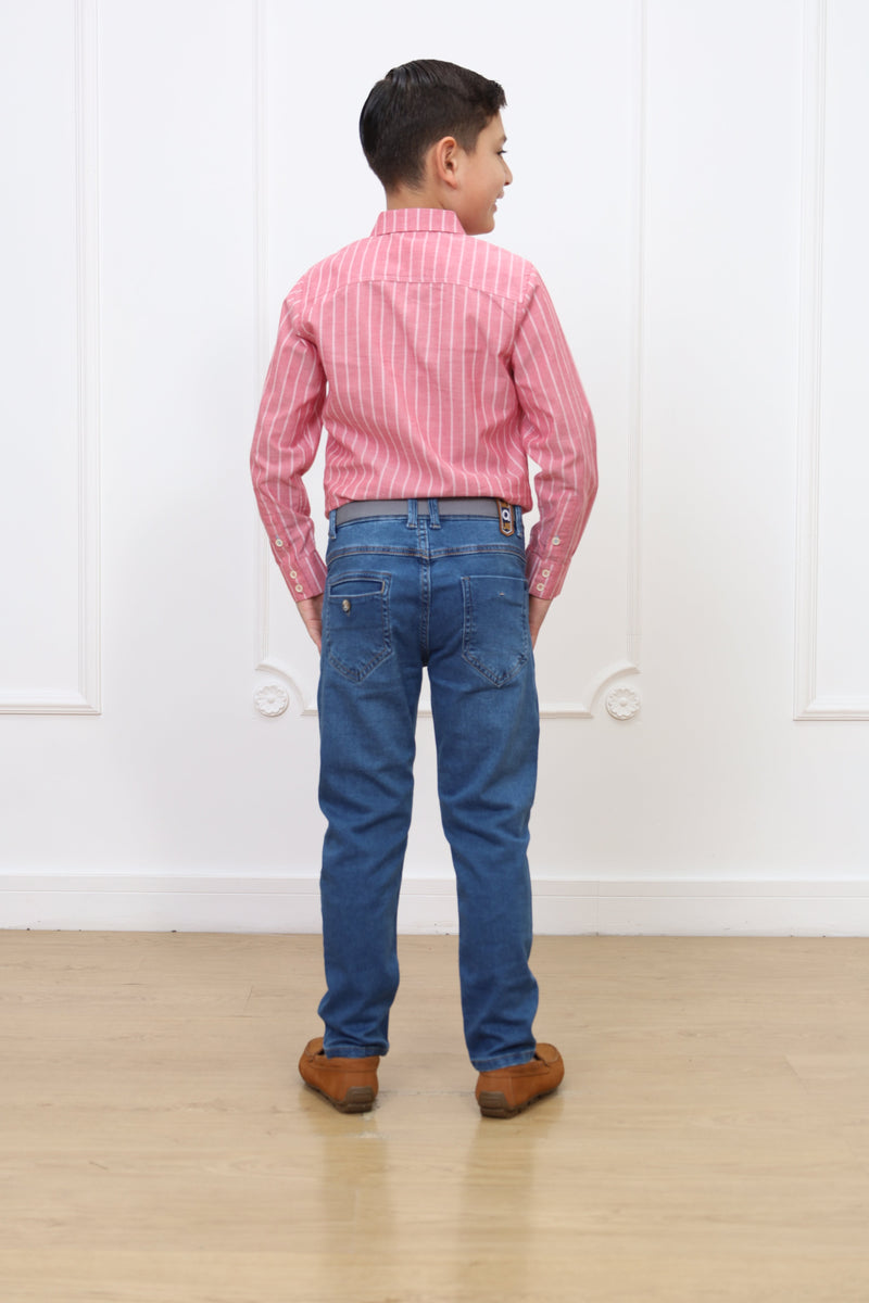 Camisa estampado Adams manga larga Slim