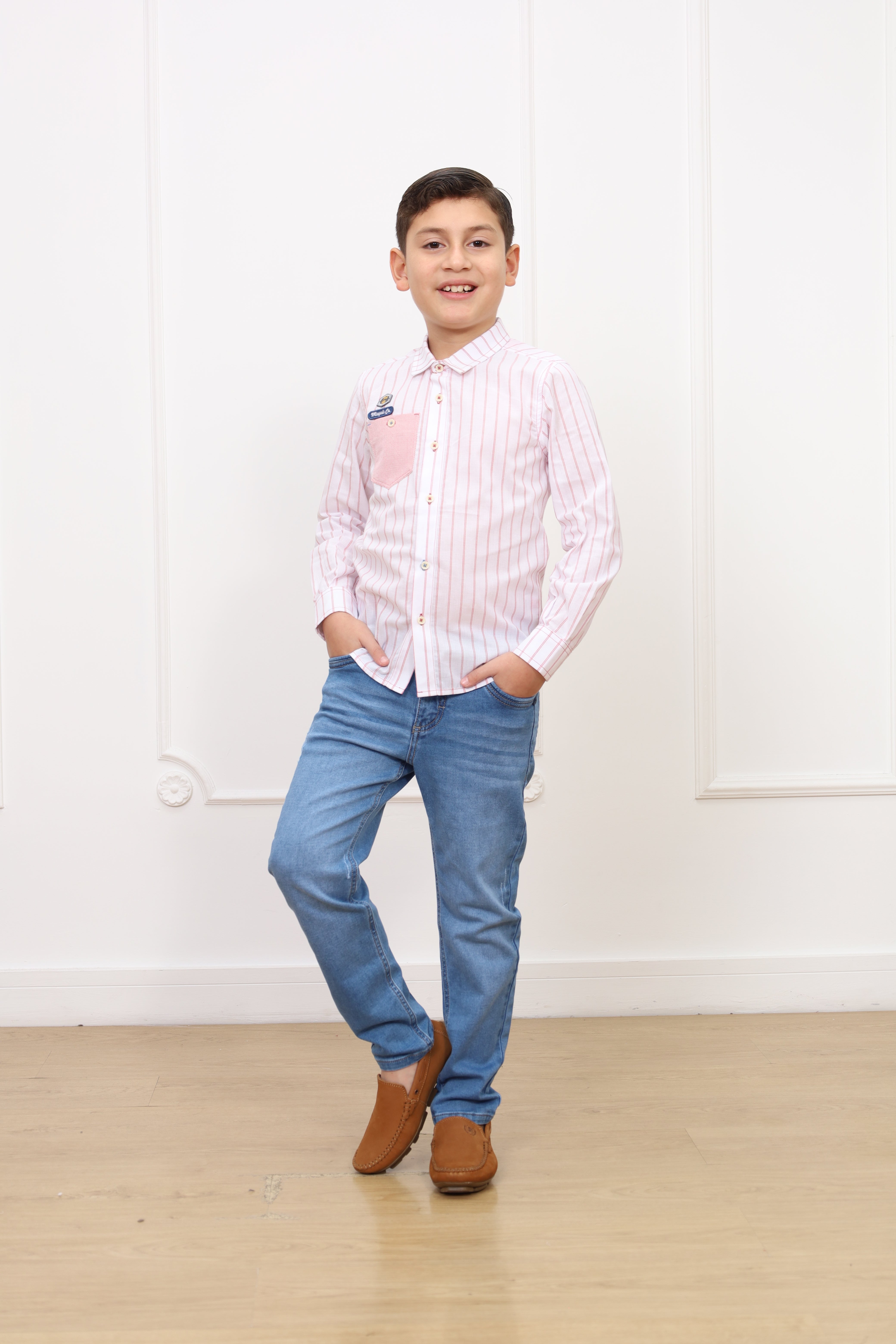 Camisa estampado Adams manga larga Slim