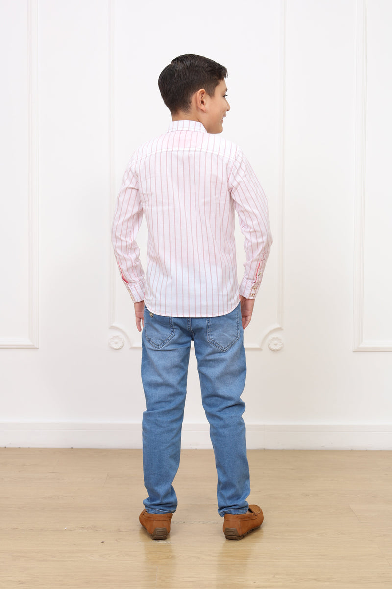 Camisa estampado Adams manga larga Slim