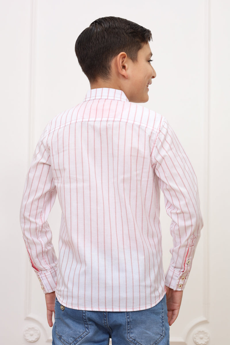 Camisa estampado Adams manga larga Slim