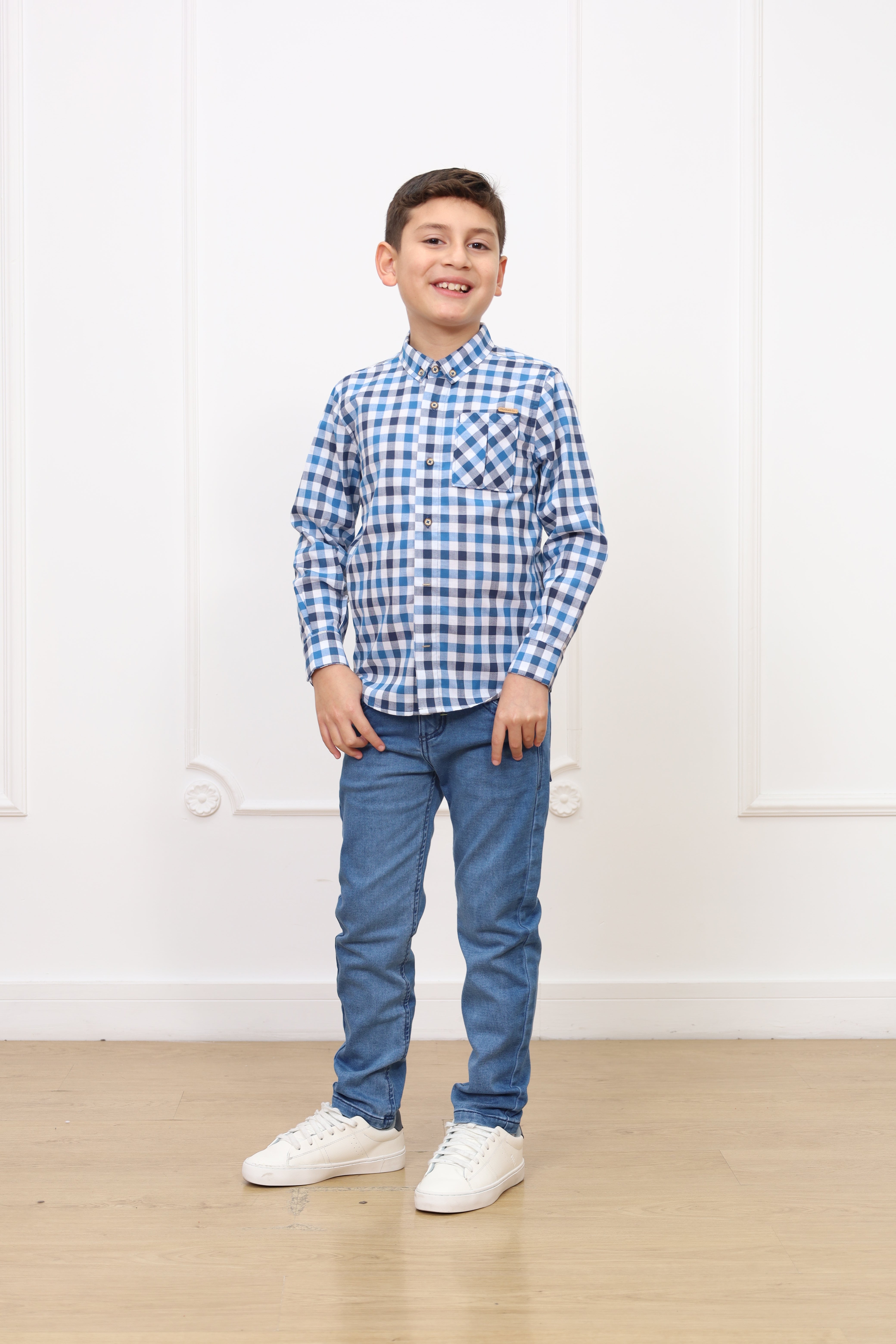 Camisa estampado Adams 2 manga larga Slim