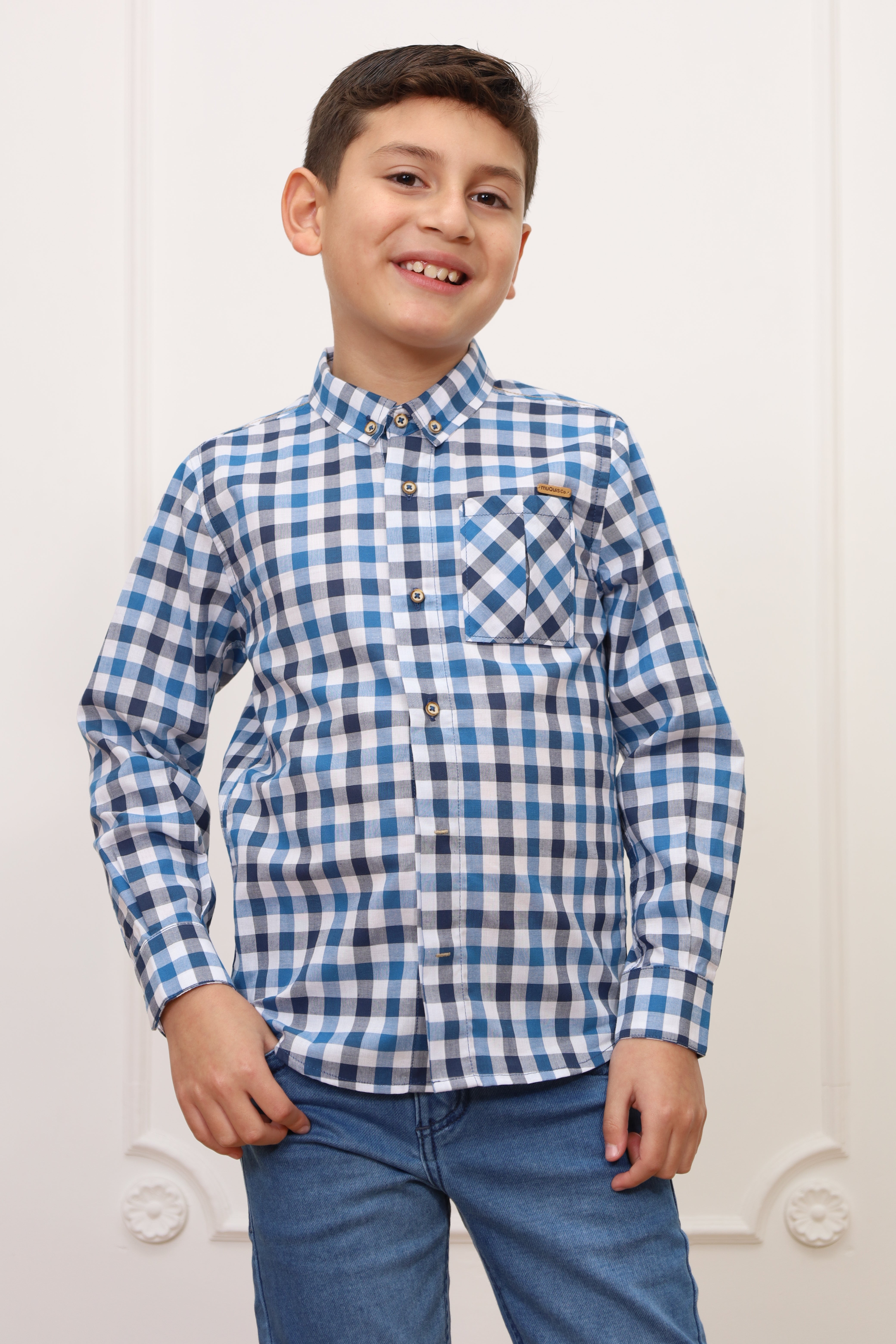Camisa estampado Adams 2 manga larga Slim