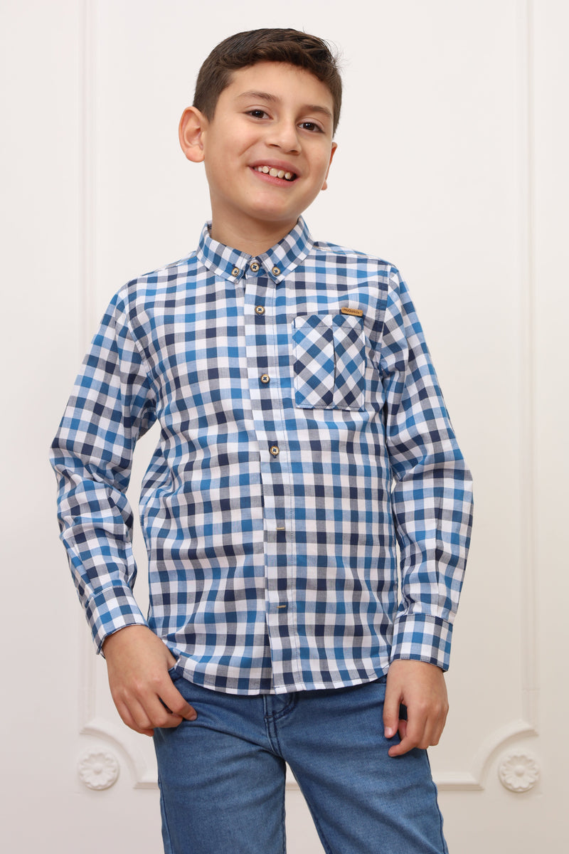 Camisa estampado Adams 2 manga larga Slim