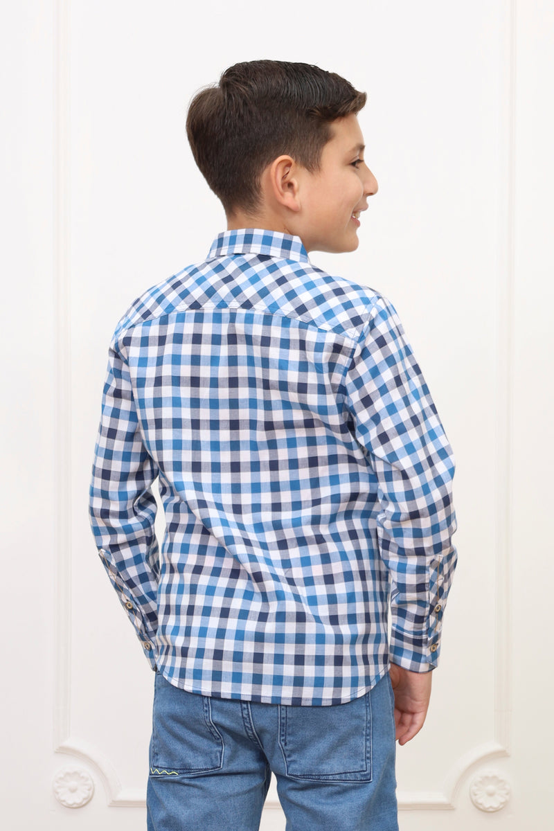 Camisa estampado Adams 2 manga larga Slim