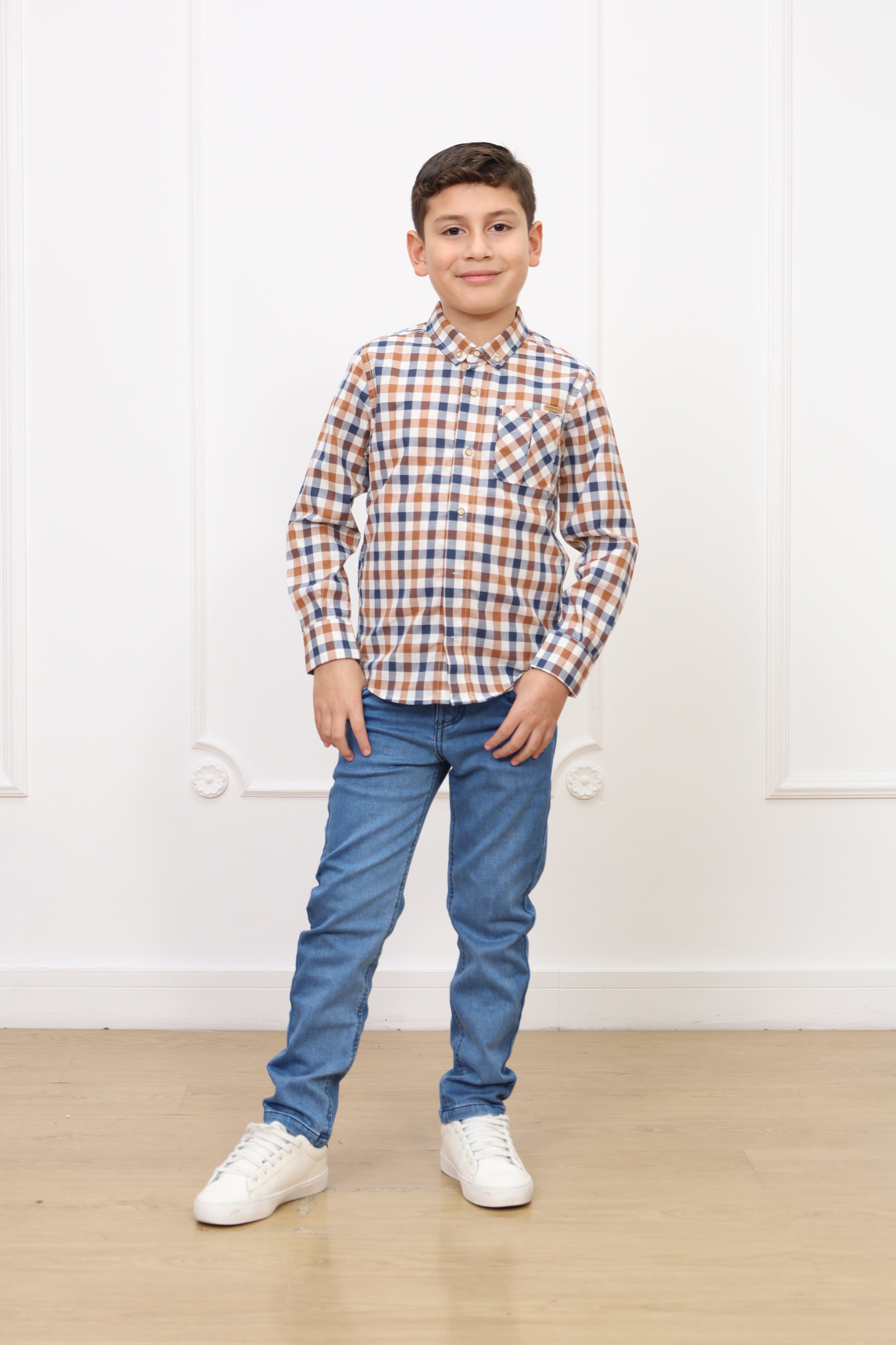 Camisa estampado Adams 2 manga larga Slim