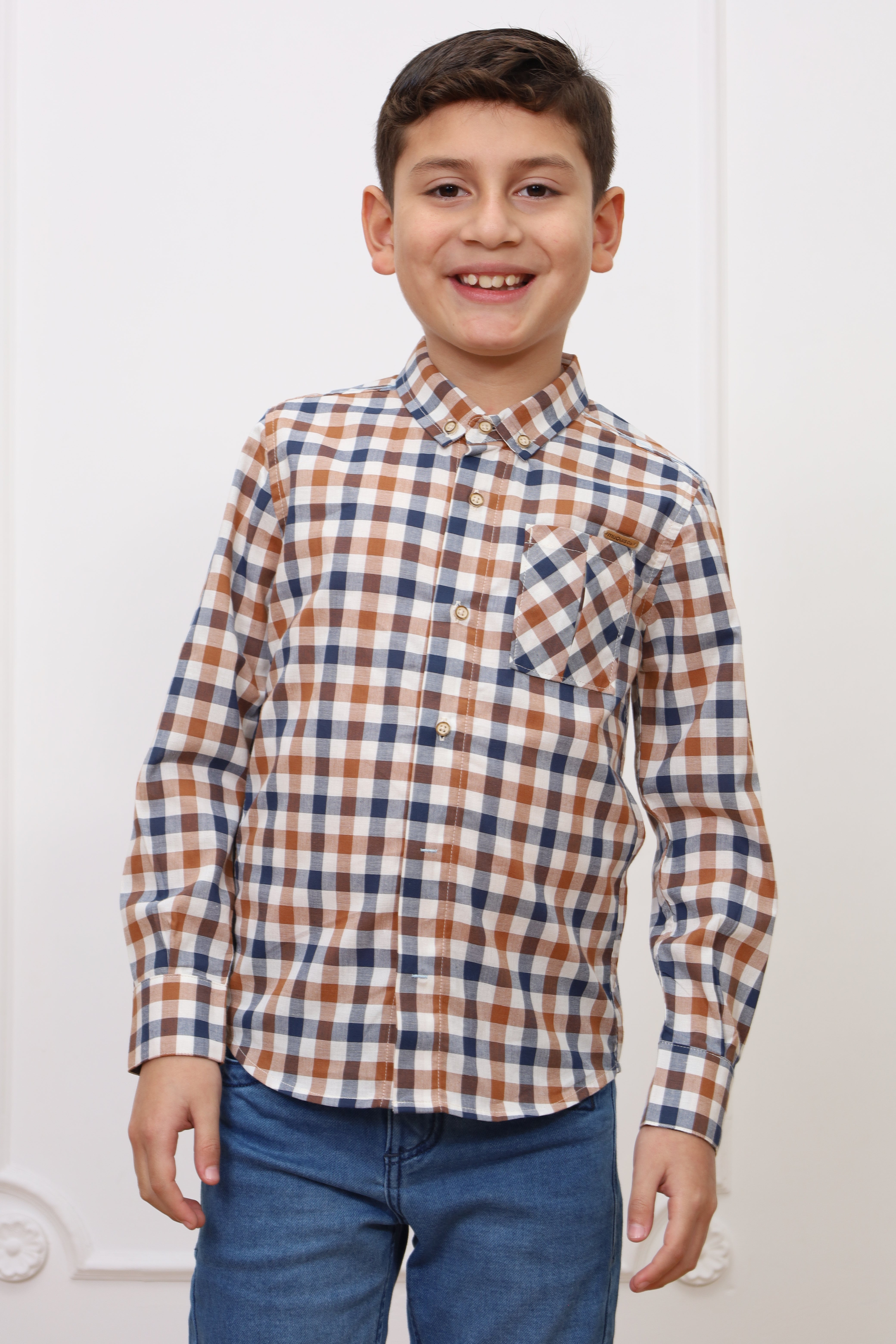 Camisa estampado Adams 2 manga larga Slim