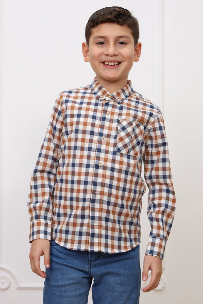 Camisa estampado Adams 2 manga larga Slim