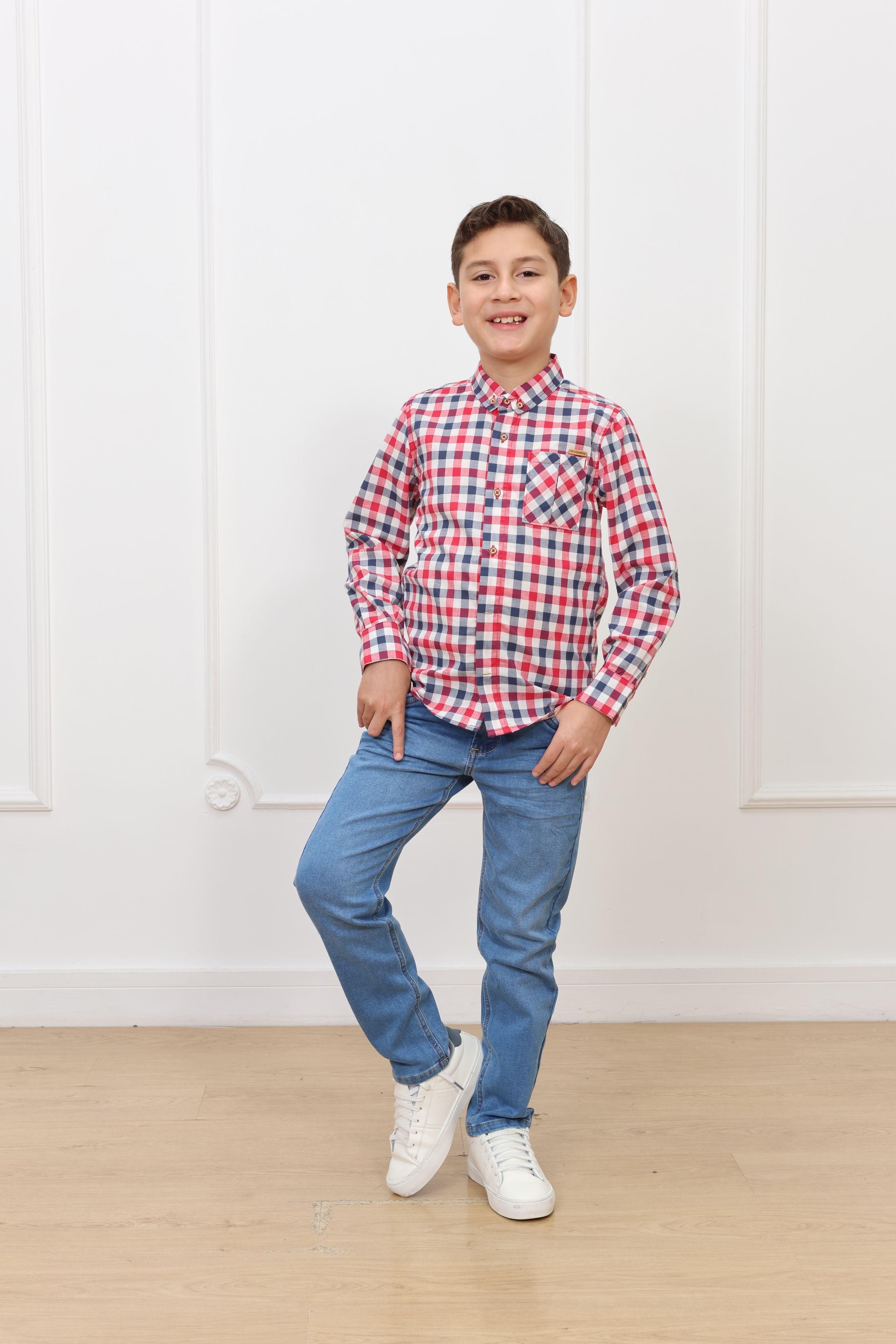 Camisa estampado Adams 2 manga larga Slim