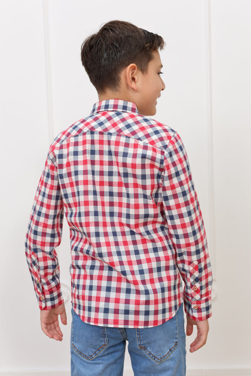 Camisa estampado Adams 2 manga larga Slim