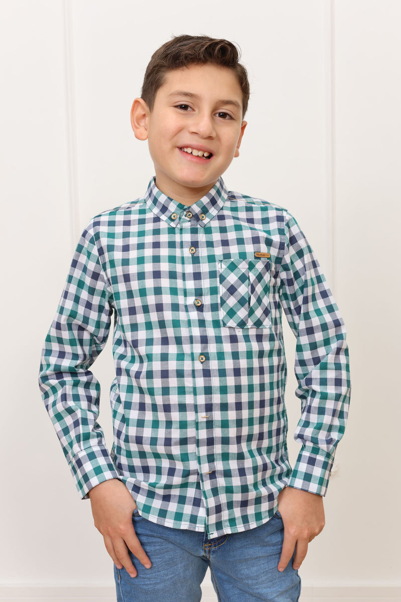 Camisa estampado Adams 2 manga larga Slim