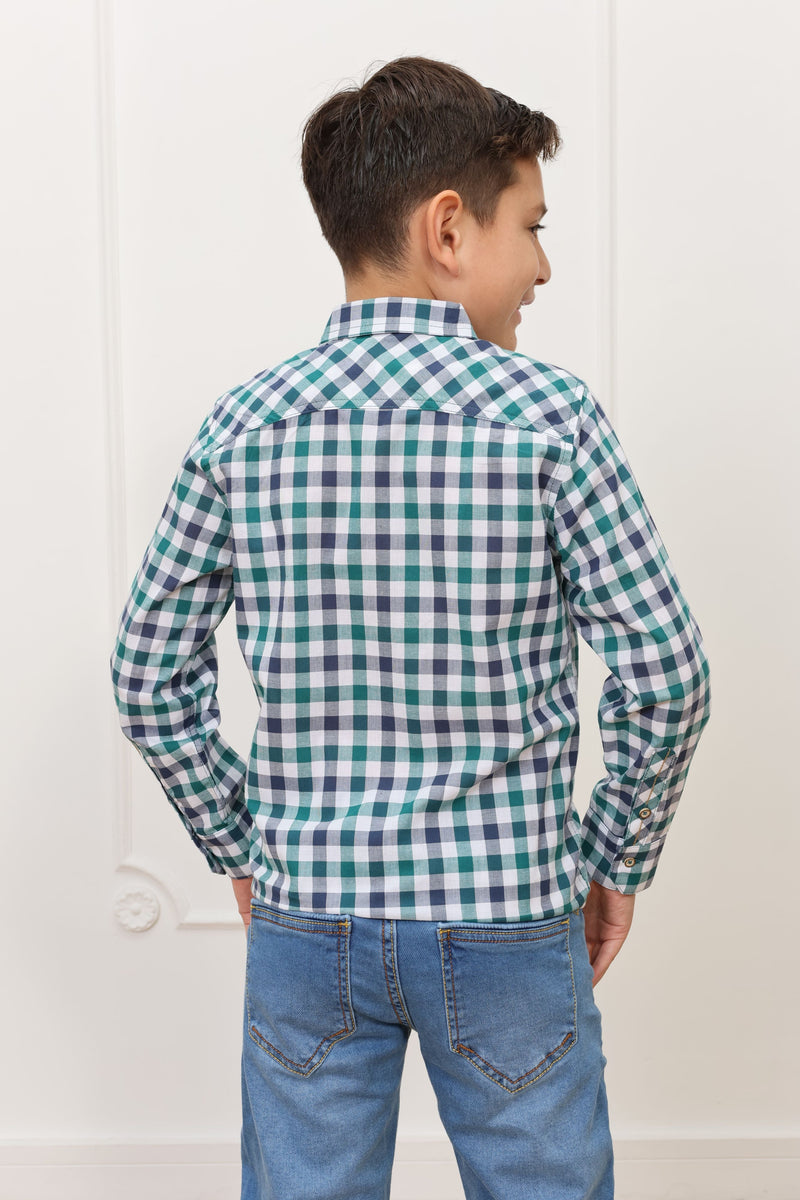 Camisa estampado Adams 2 manga larga Slim