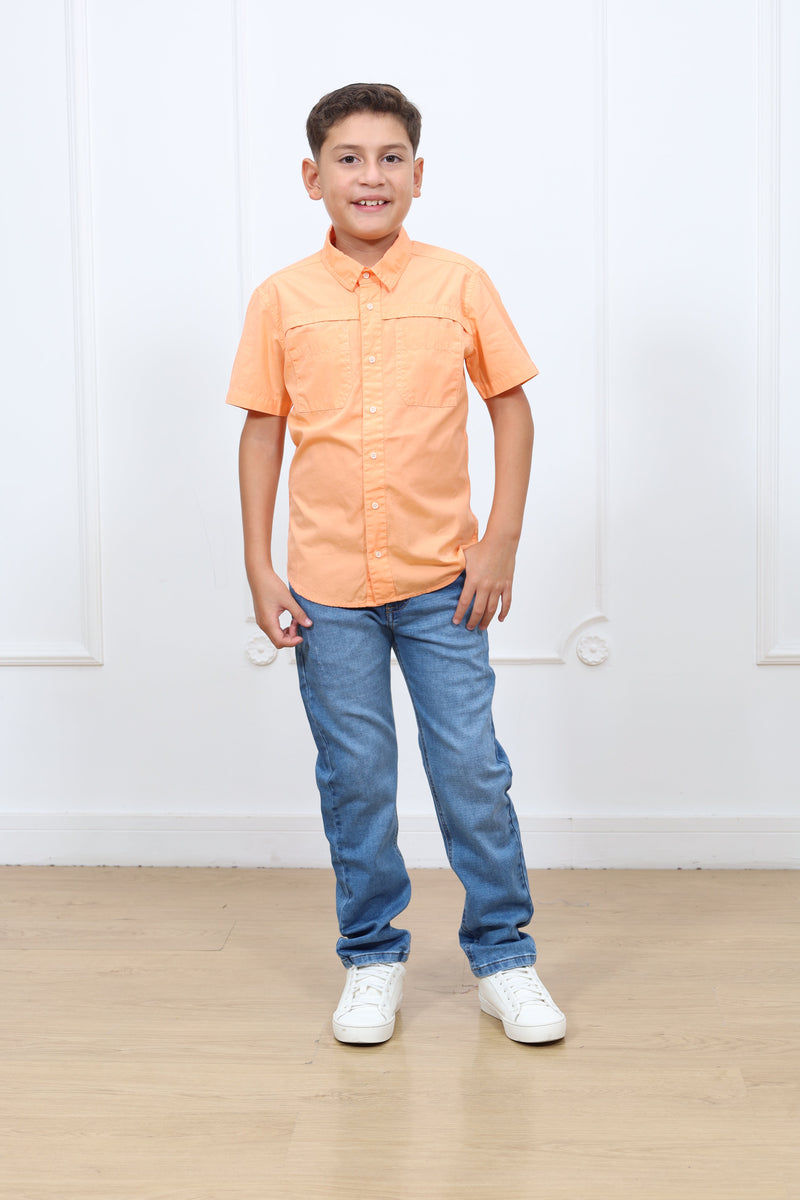 Camisa drill Aldo manga corta Slim