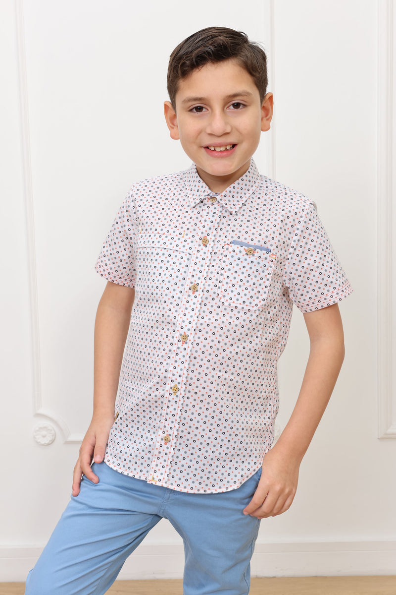 Camisa estampado Ale manga corta Slim
