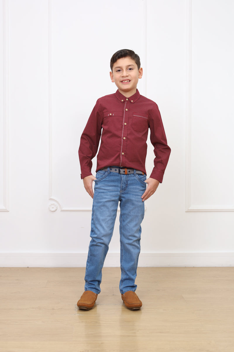 Camisa estampado Ale 2 manga larga Slim