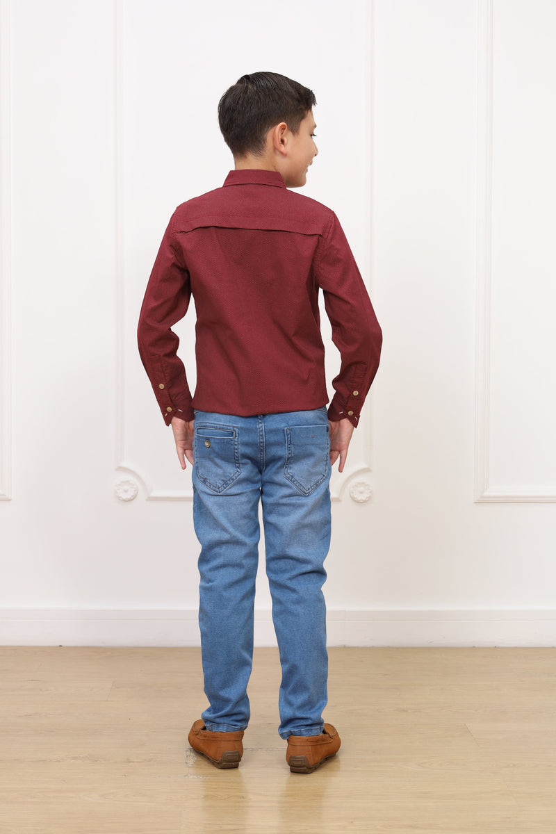 Camisa estampado Ale 2 manga larga Slim