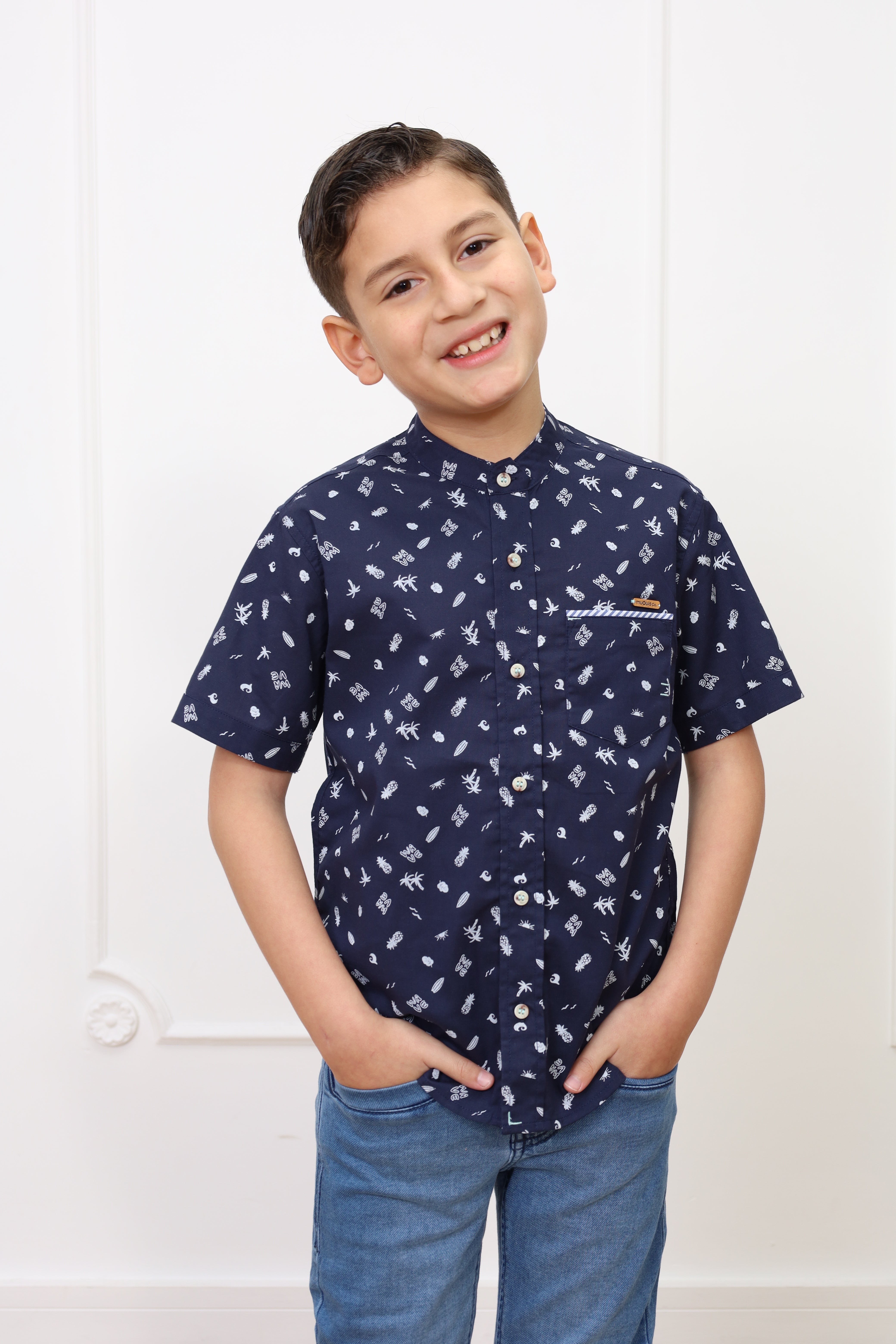 Camisa estampado Edison manga corta clasic