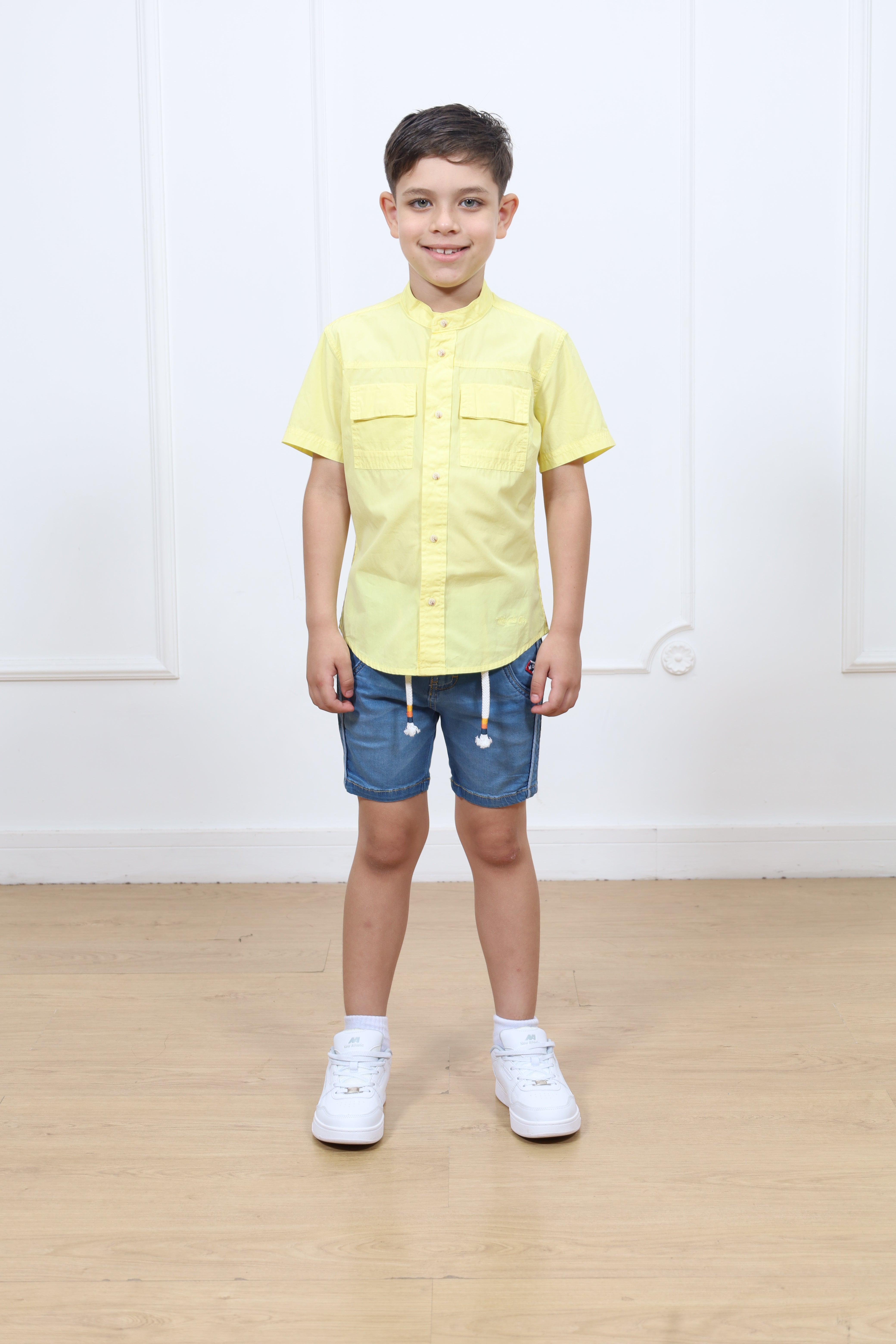 Camisa drill Etzel manga corta Slim