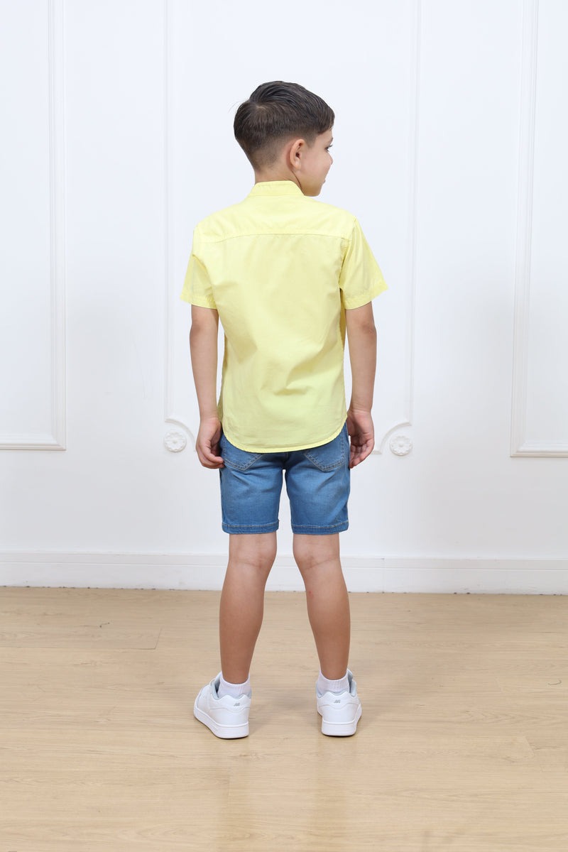 Camisa drill Etzel manga corta Slim