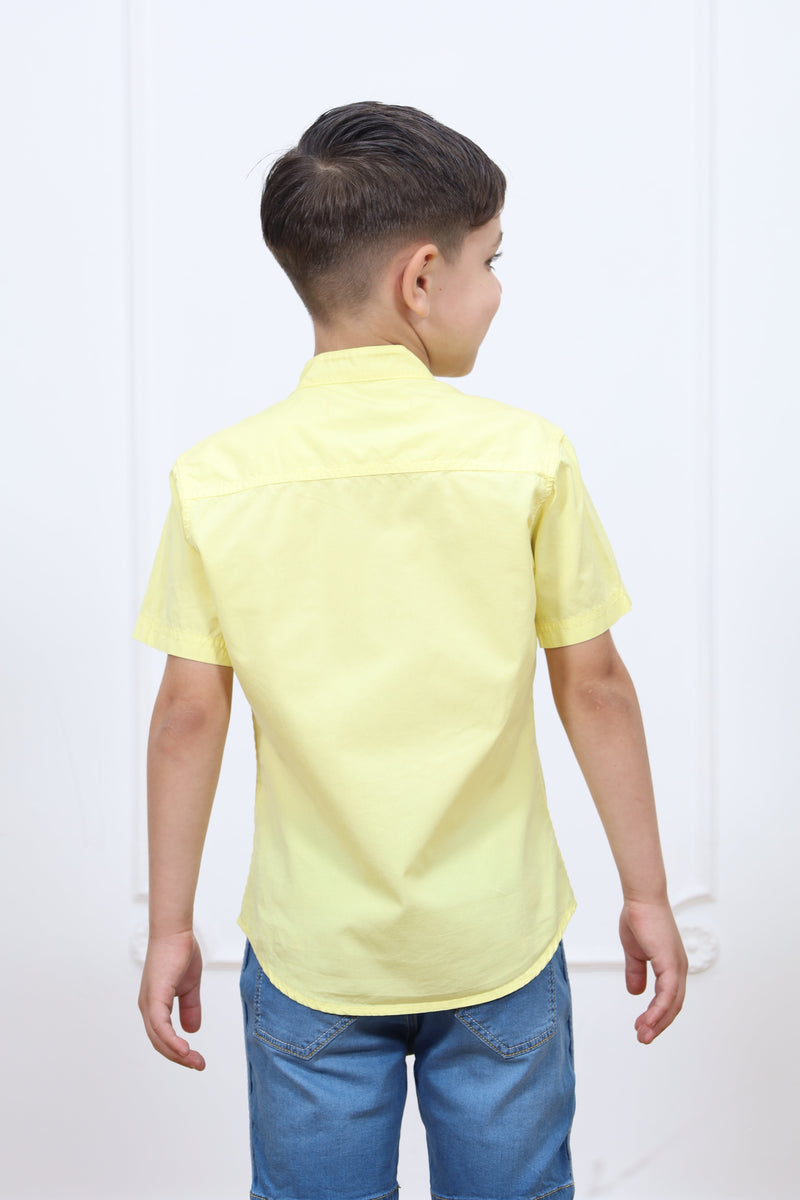 Camisa drill Etzel manga corta Slim