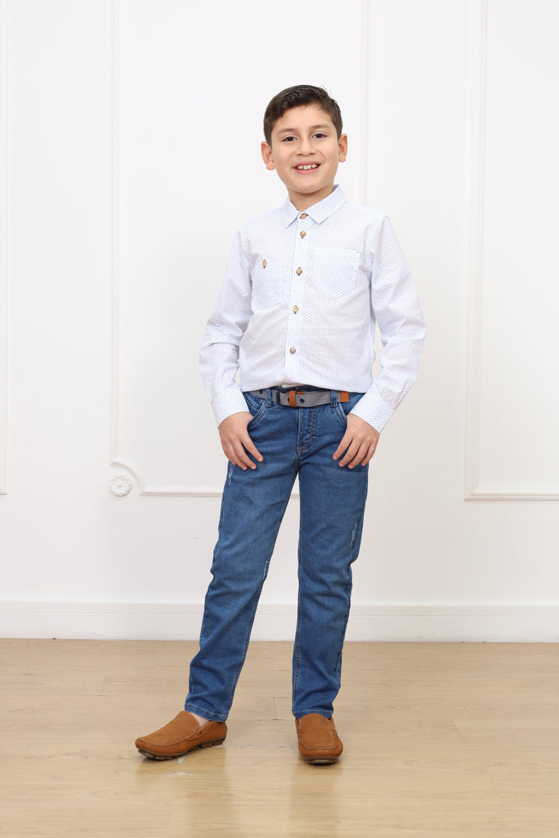 Camisa estampado Zahid manga larga Slim