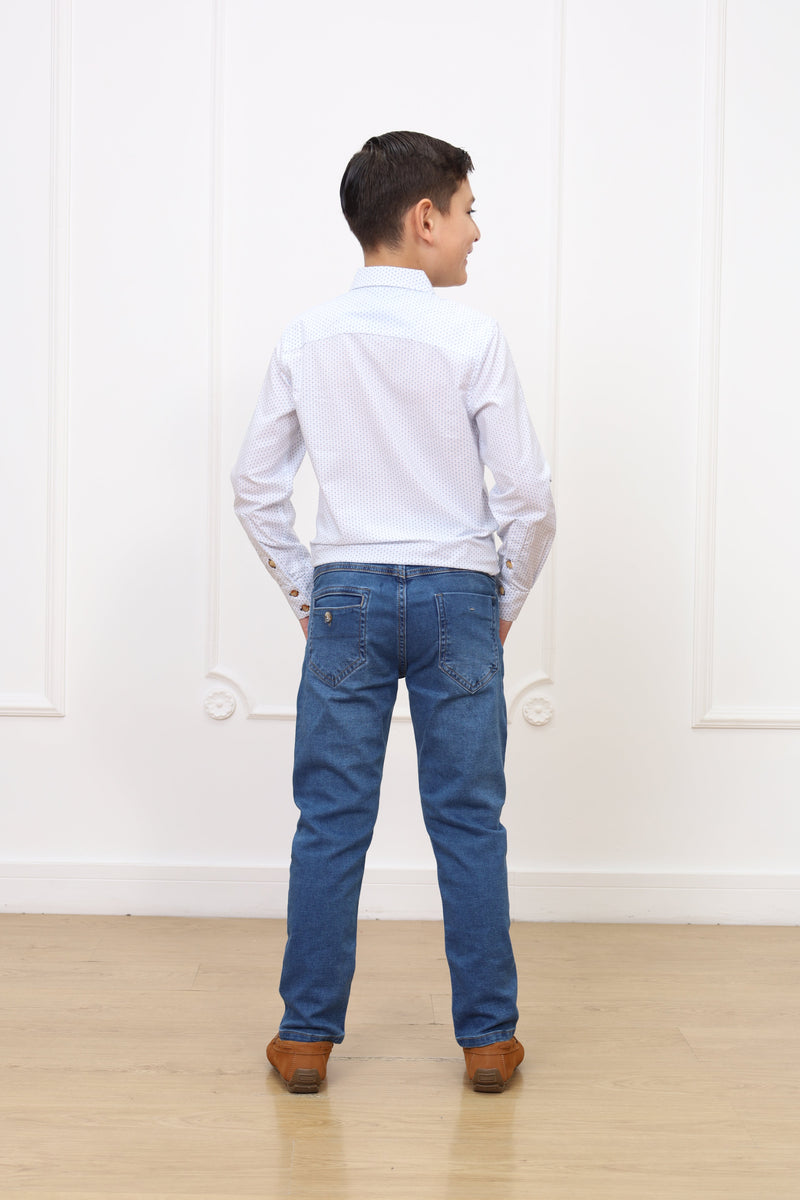 Camisa estampado Zahid manga larga Slim