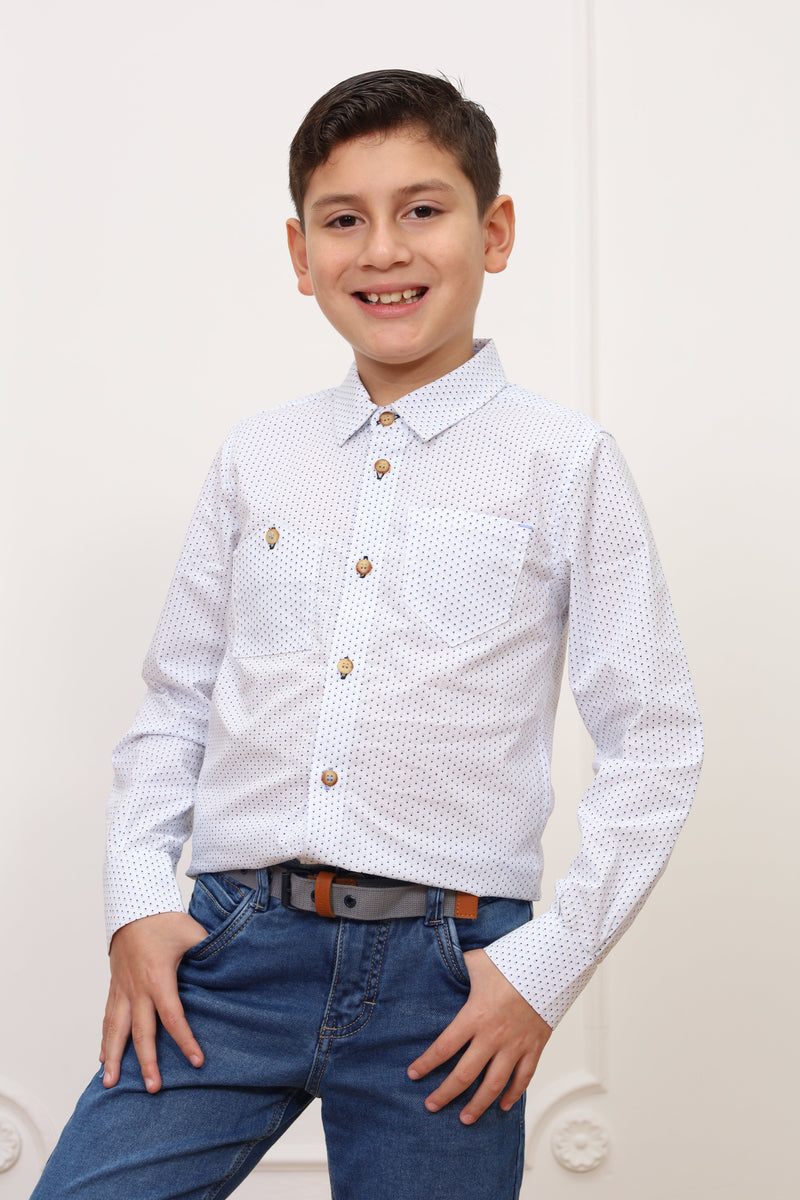 Camisa estampado Zahid manga larga Slim