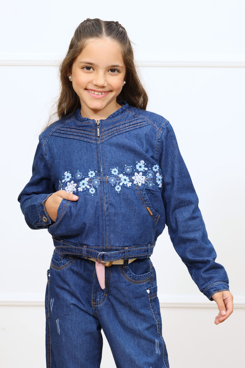Casaca denim Agustina con forro micropolar
