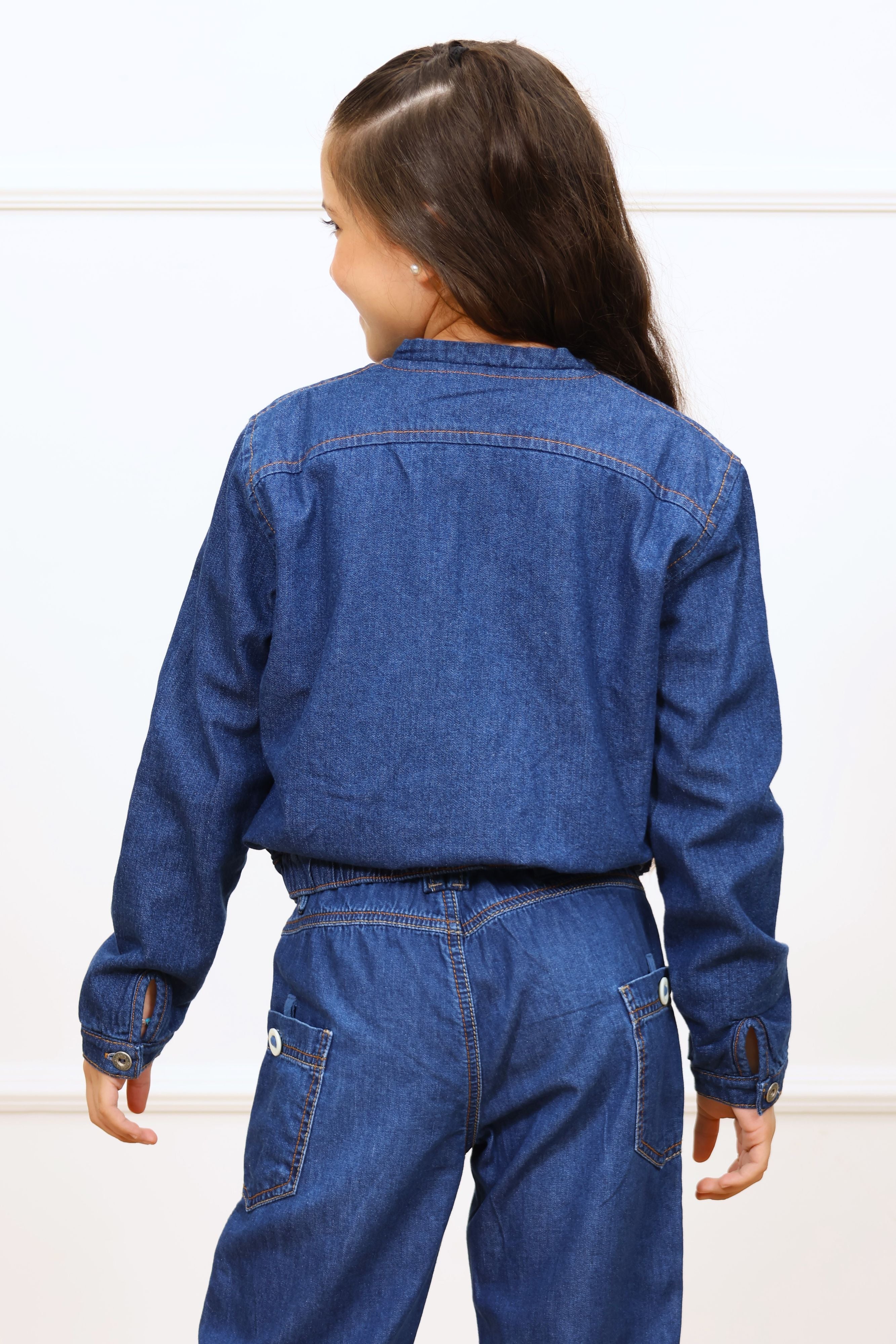 Casaca denim Agustina con forro micropolar